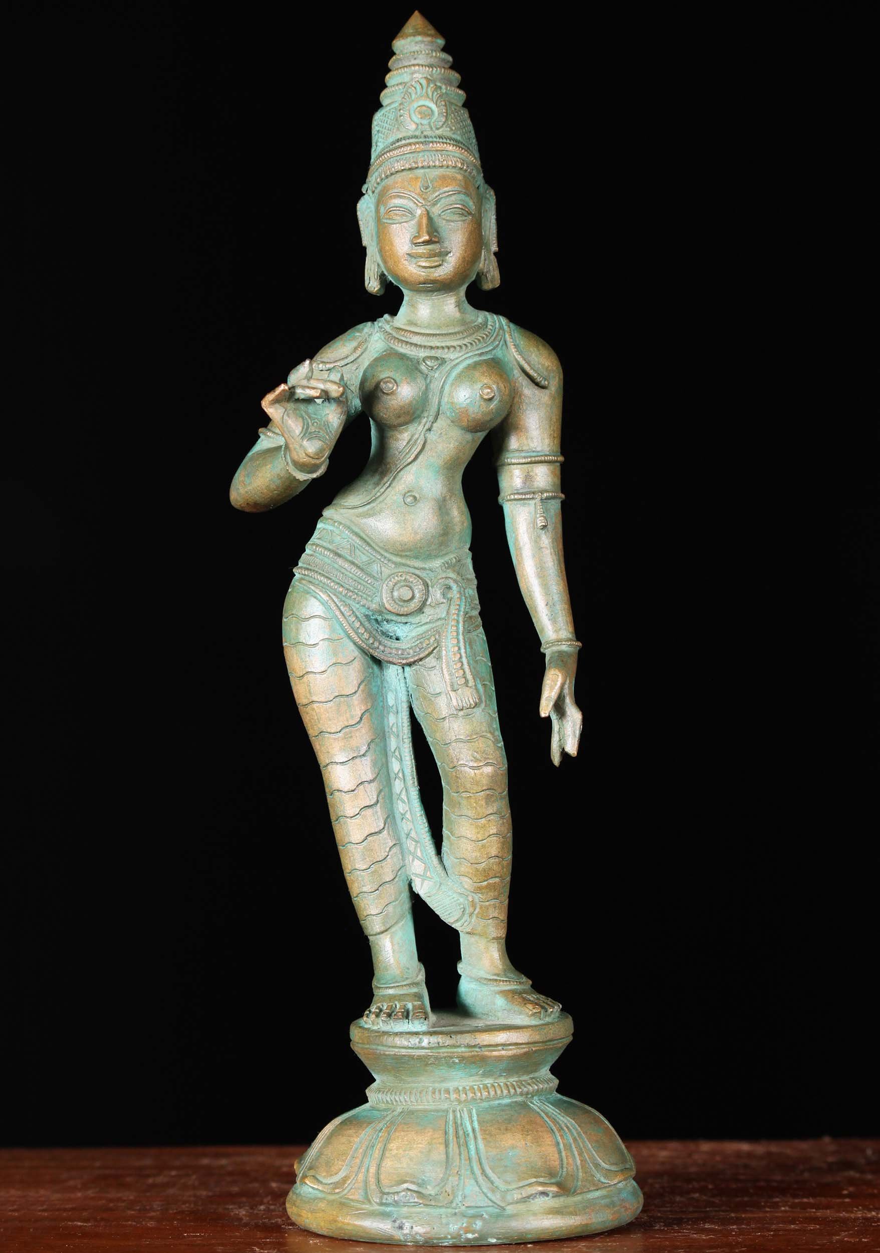 Bronze Small Parvati as Shivakami Statue 10"