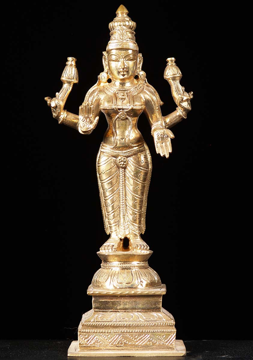 Bronze Standing Lakshmi Statue 10"