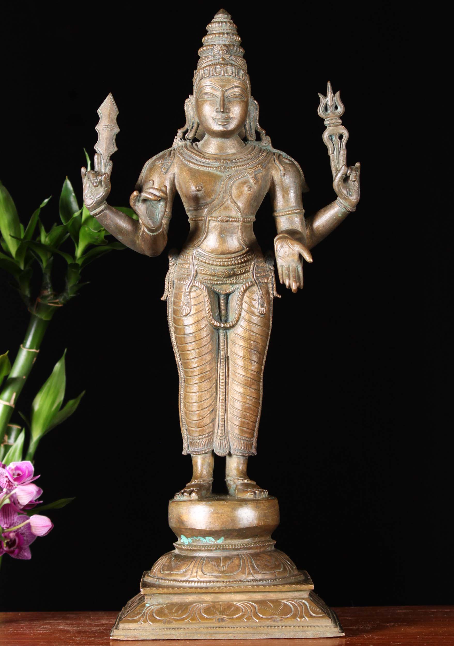 Bronze Murugan as Subriamman Statue 16"