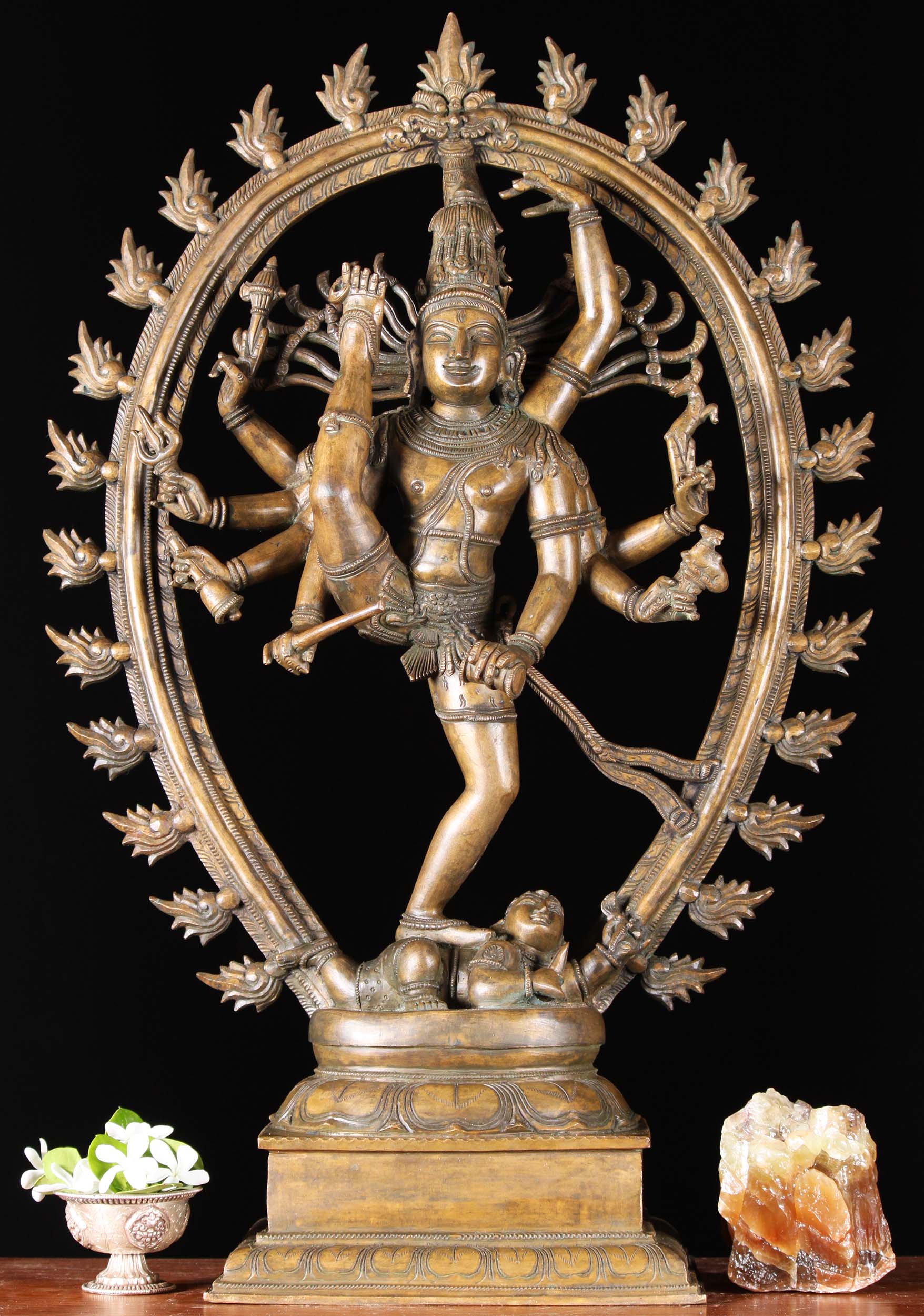 A Classical Indian Dancer - Brass Statue - Color Natural Brass Color