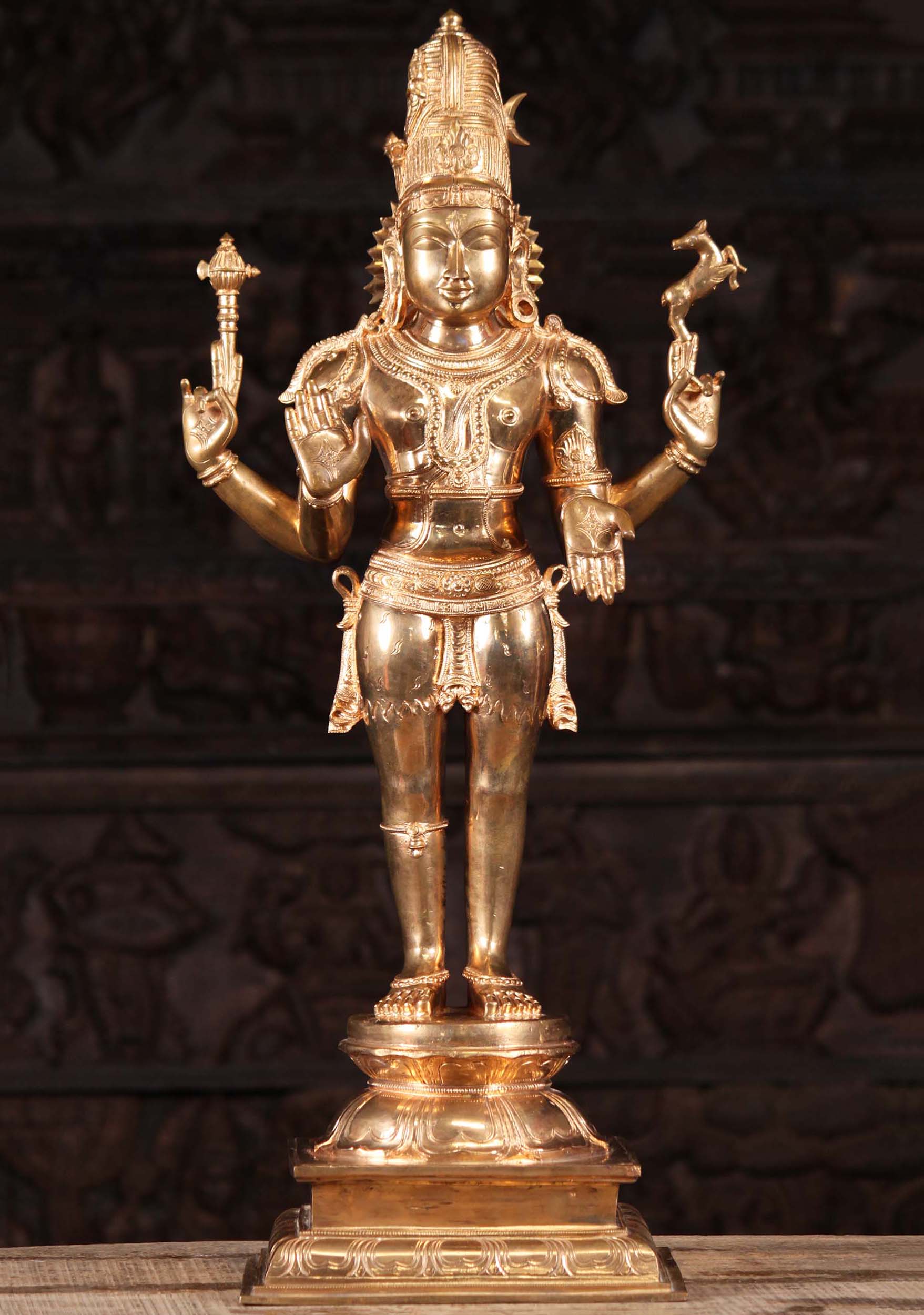 SOLD Bronze Panchaloha Temple Shiva Murti 30" (#107b17z): Hindu Gods