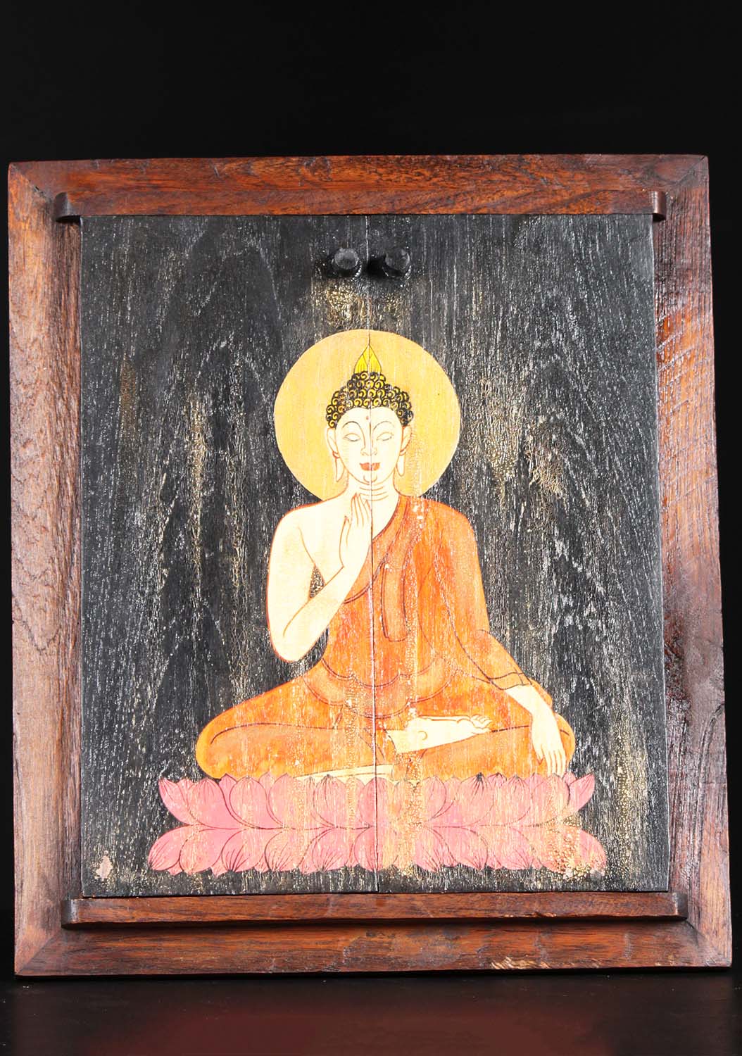 Wooden Thai Buddha Mirror 15"