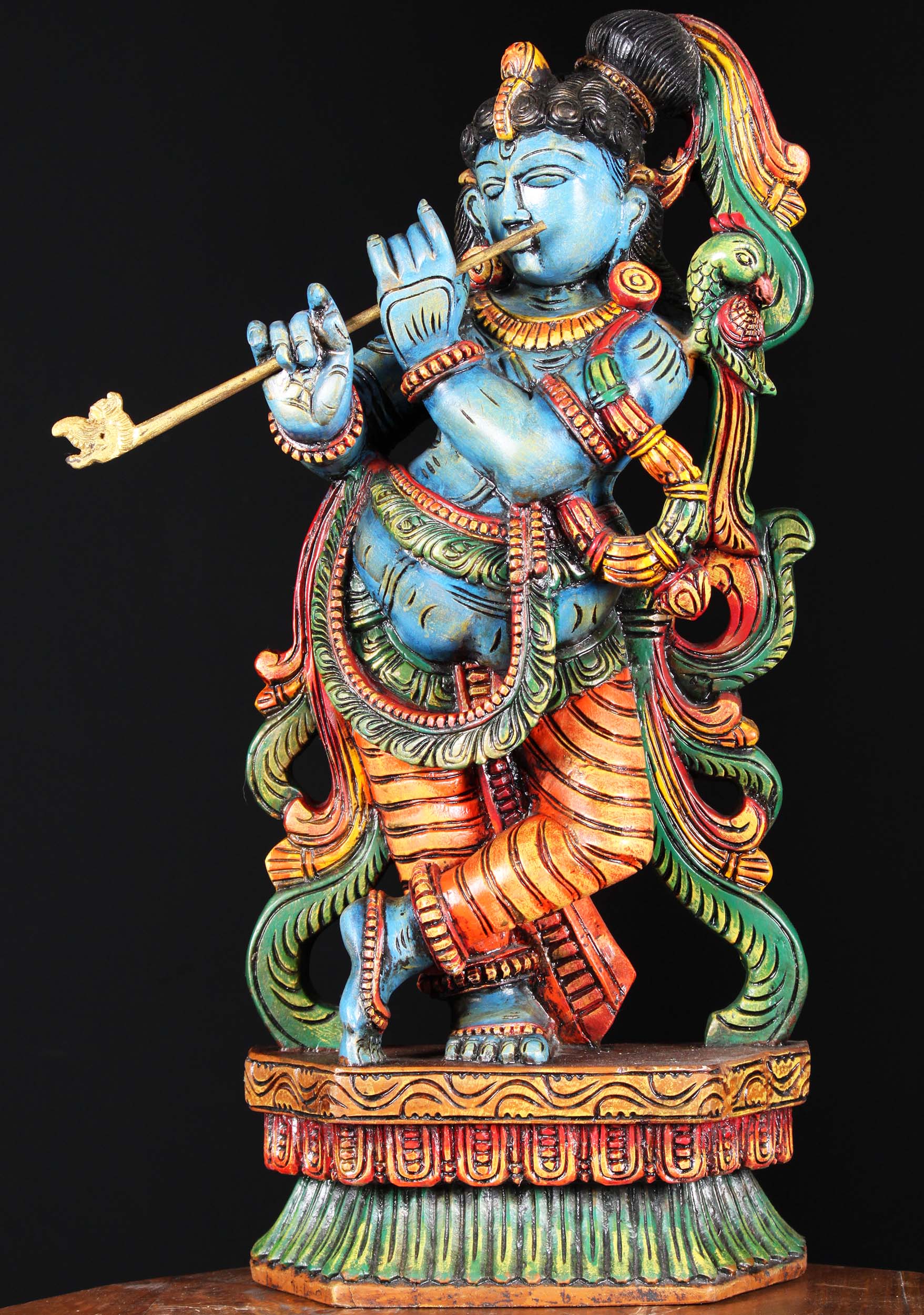 Colorful Krishna Wood 24"