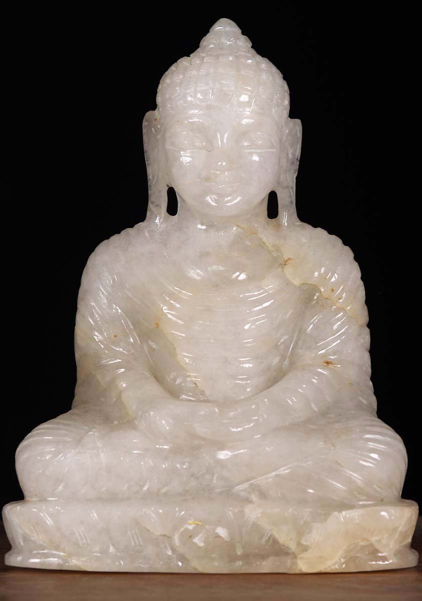 White Crystal Buddha Statue 8"