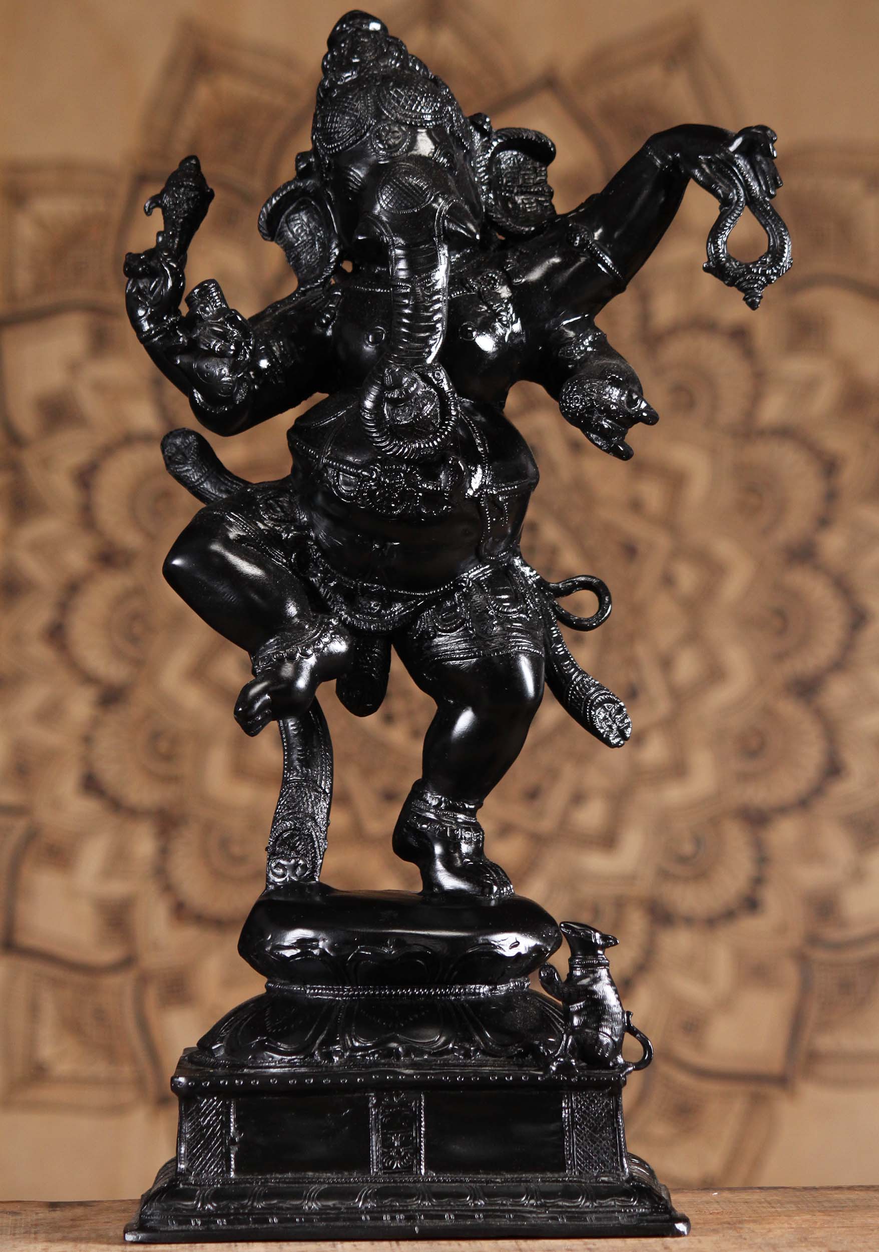 Dancing Black Ganesh 23"