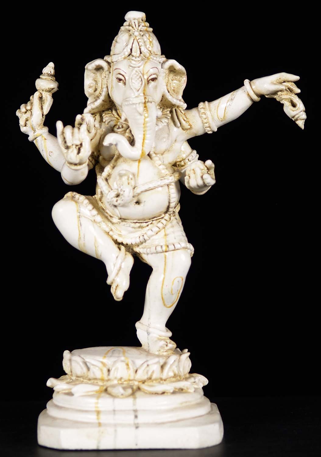 Fiber Dancing Ganesh Statue 9"