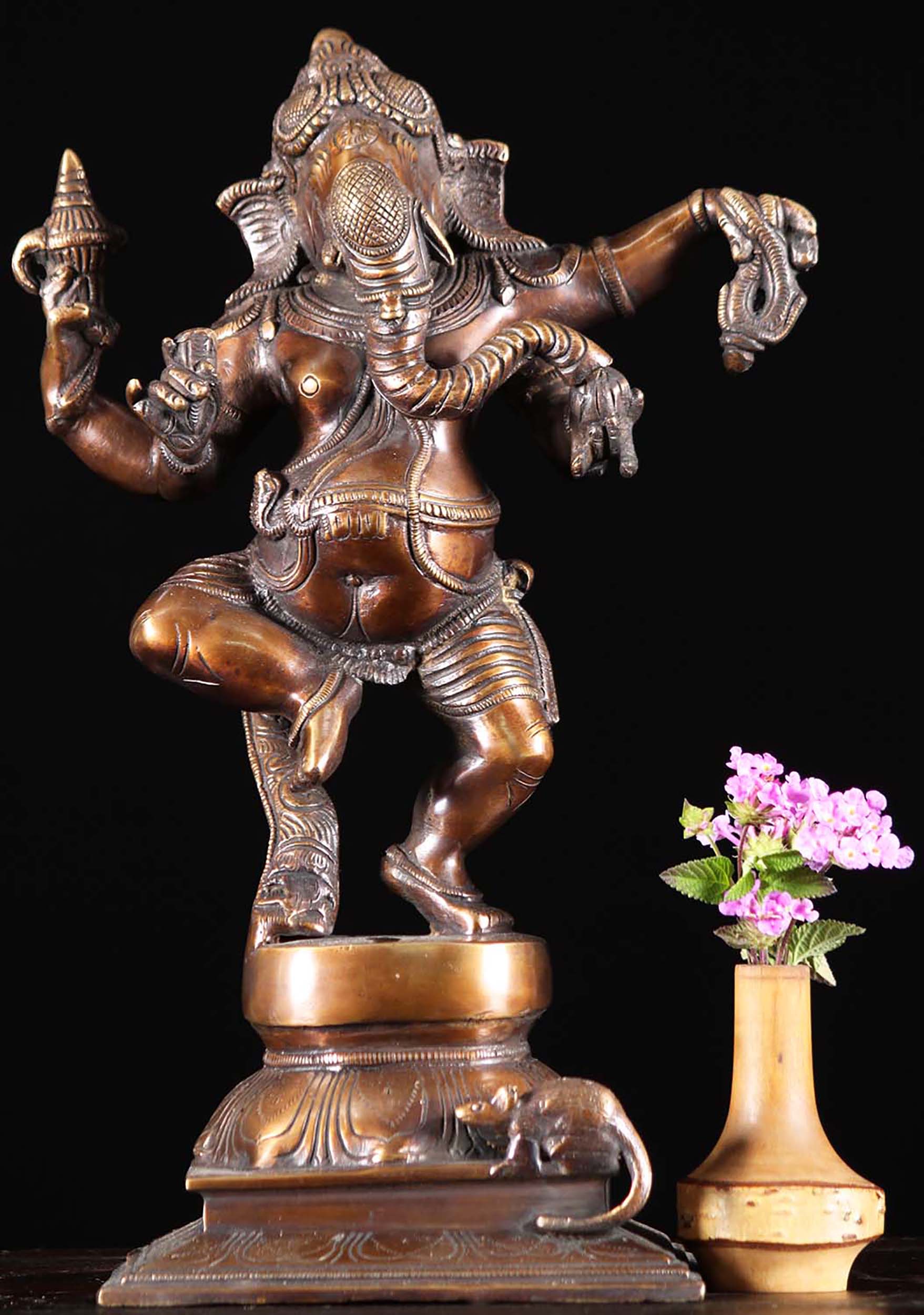 Brass Small Dancing Ganesh Statue 12"