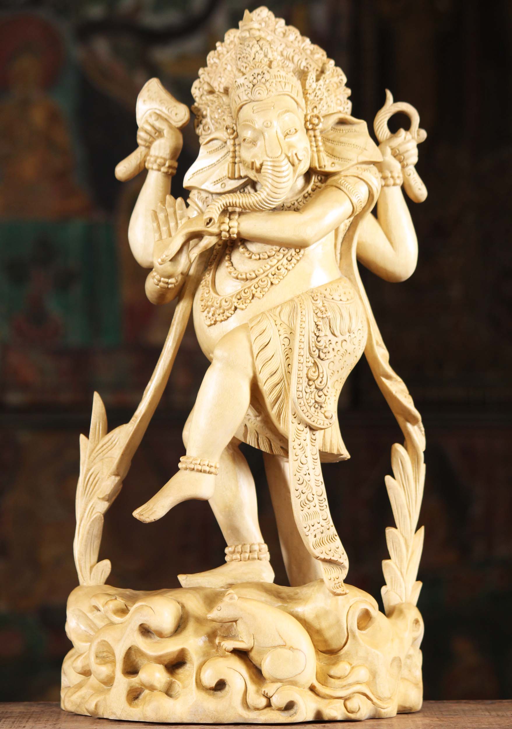 Dancing Pose of Ganesha On Copper Sheet
