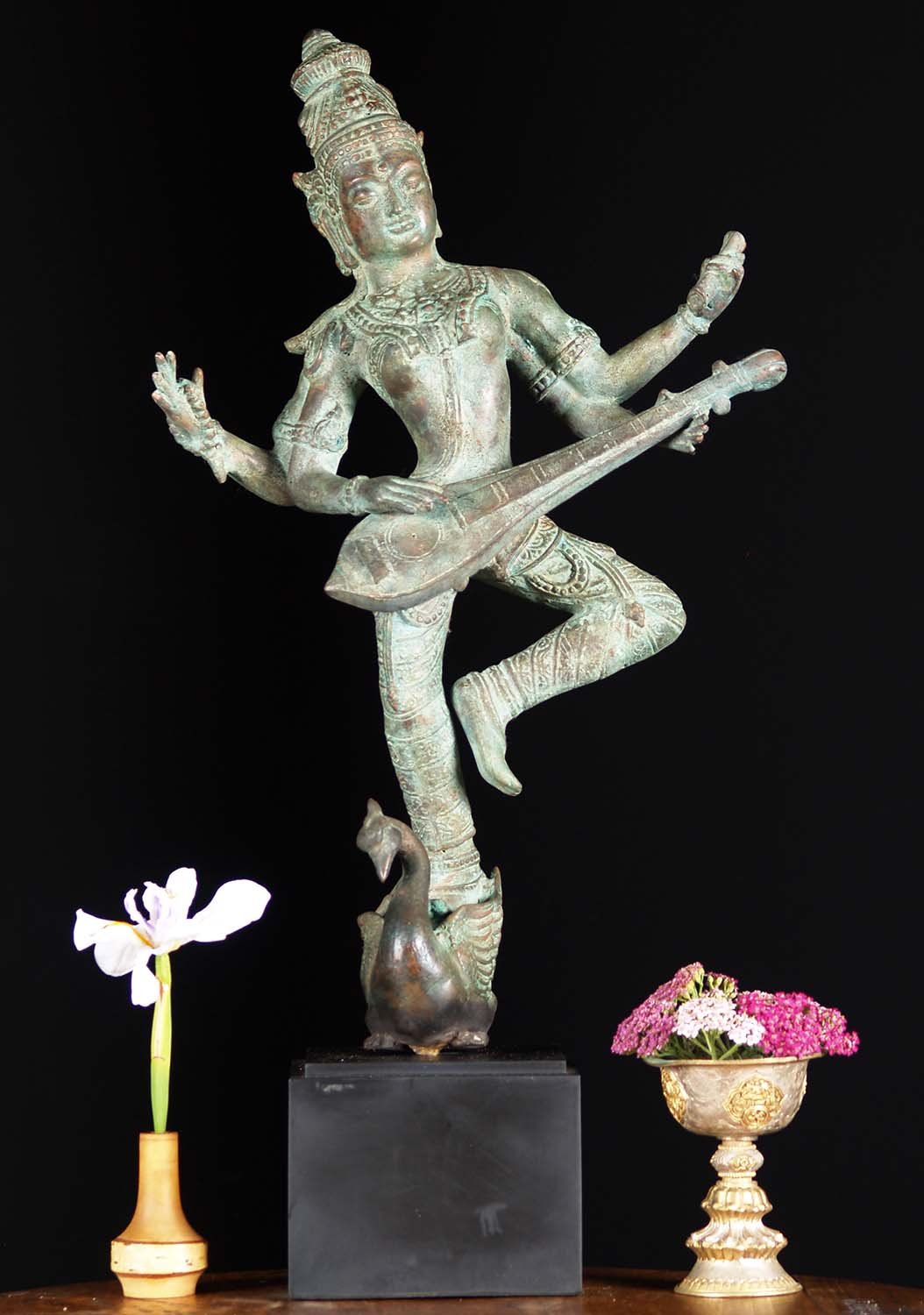 Brass Dancing Saraswati Statue 23"