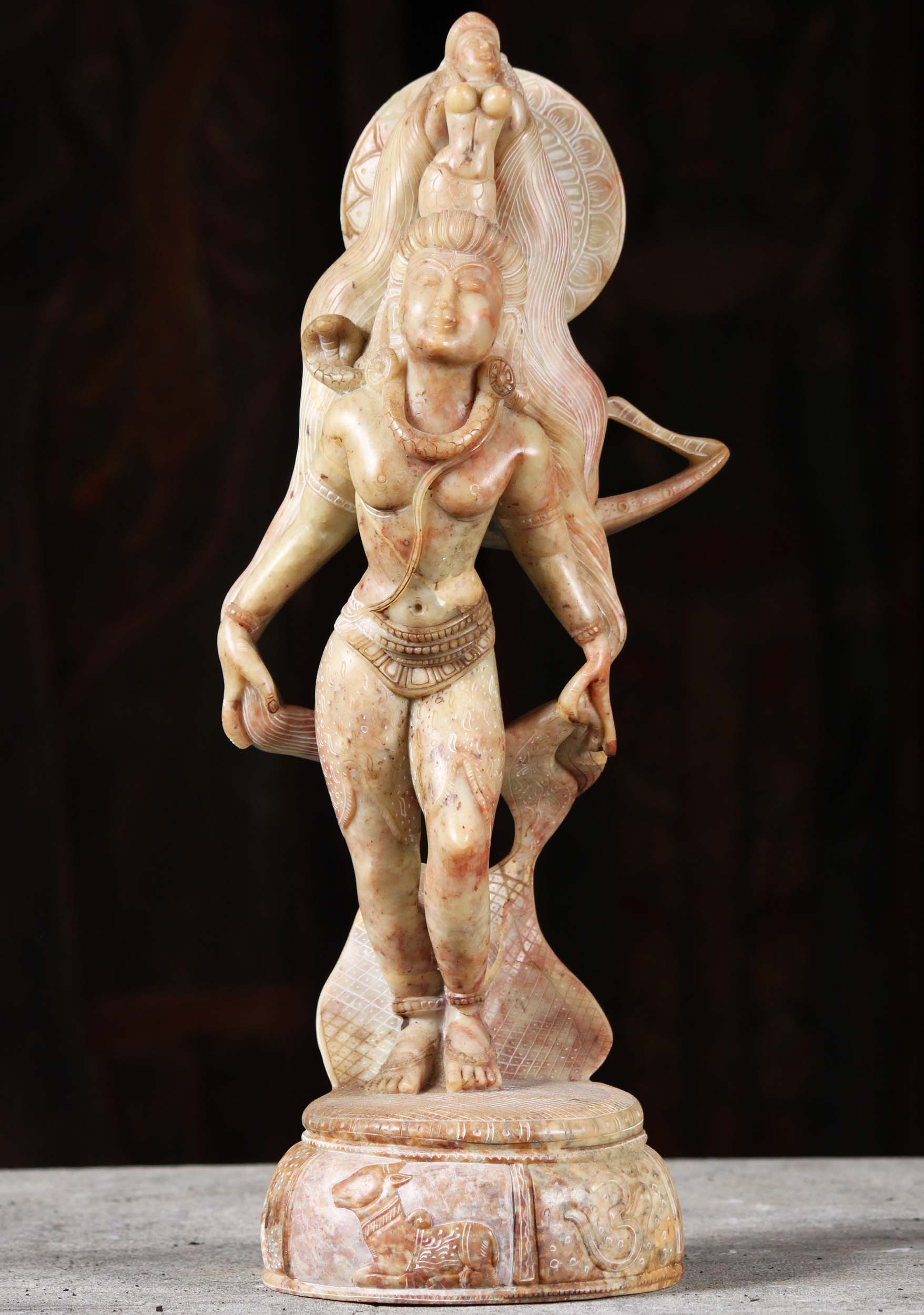 Marble Shiva With Ganga Flowing in His Hair 16"