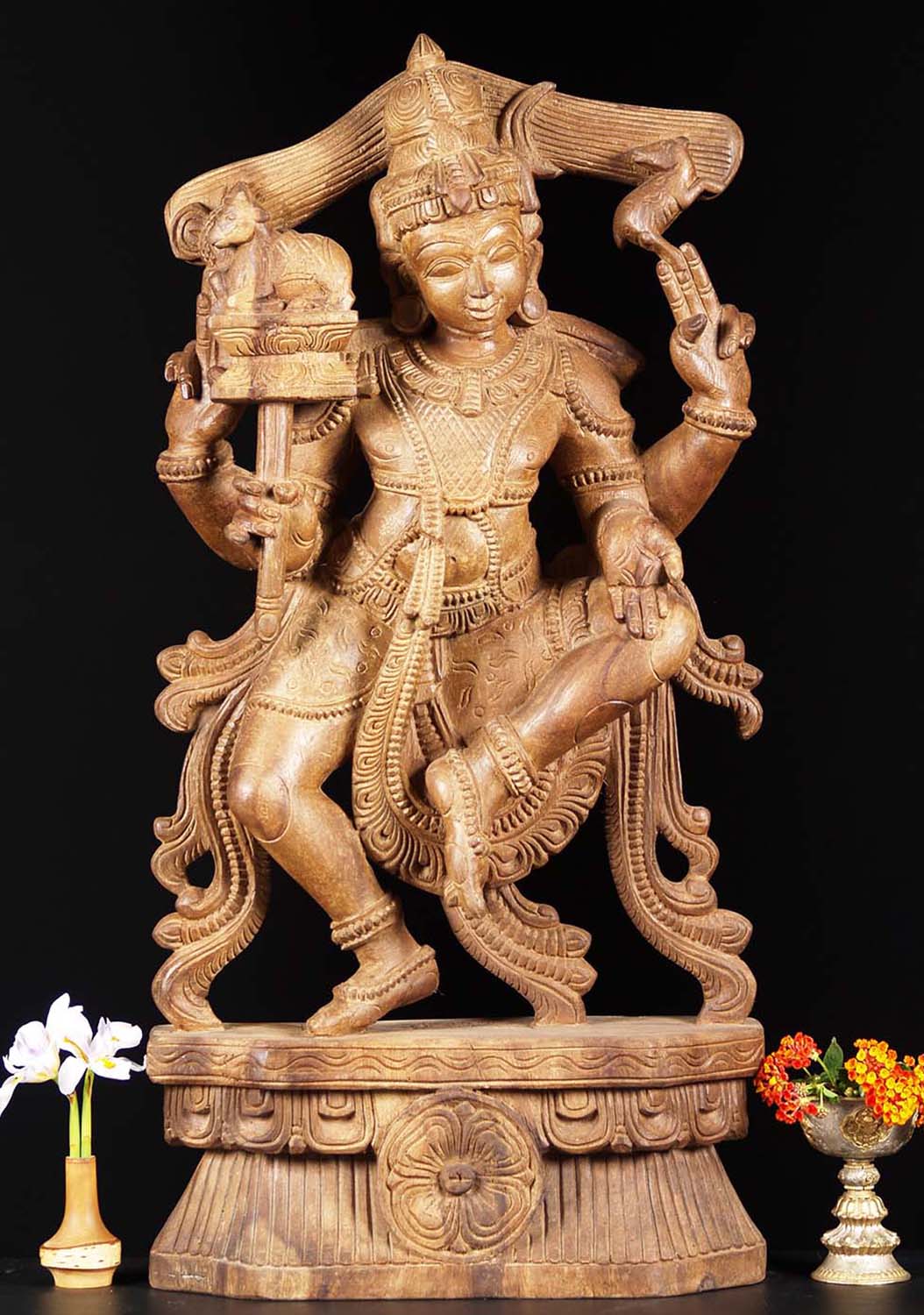 Dancing Wooden Shiva Statue 30"