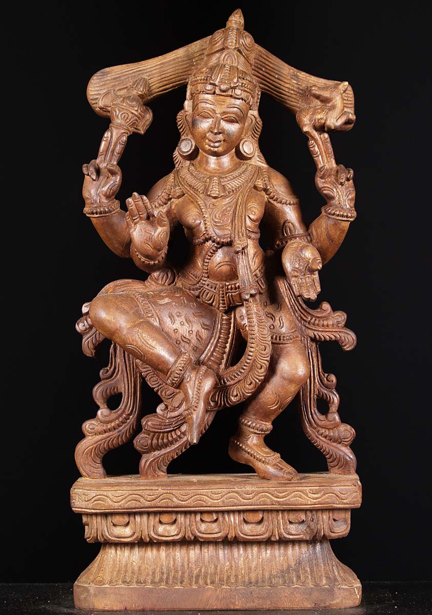 Wooden Dancing Shiva Statue 24"