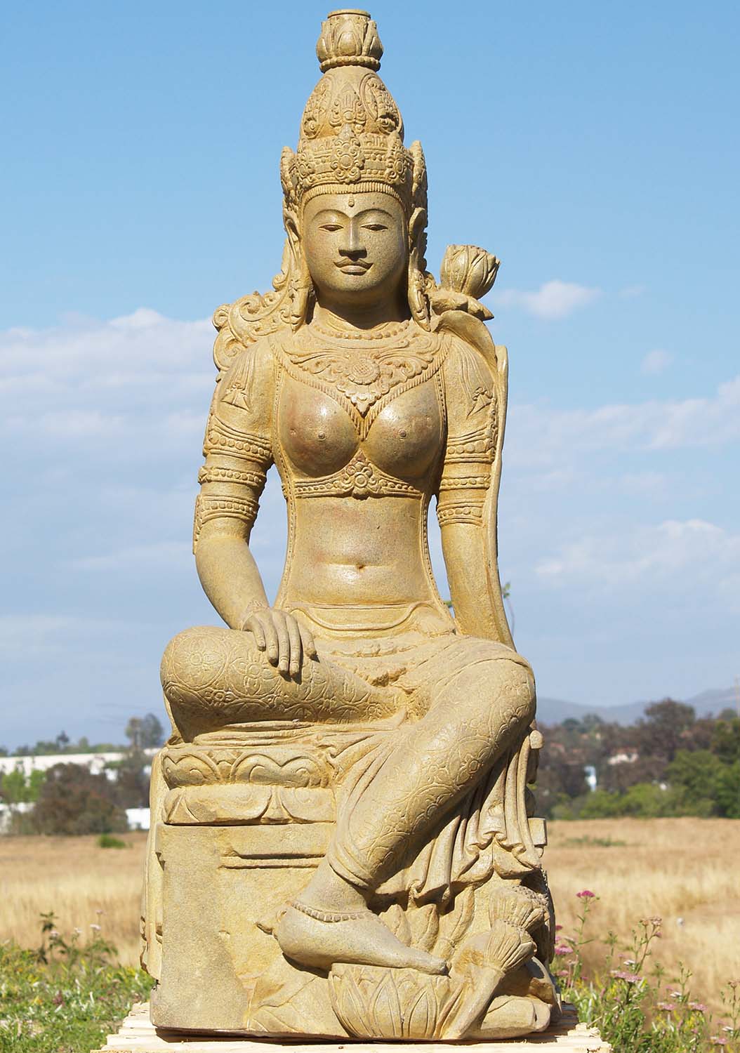 Garden Devi Tara Seated Statue 59"