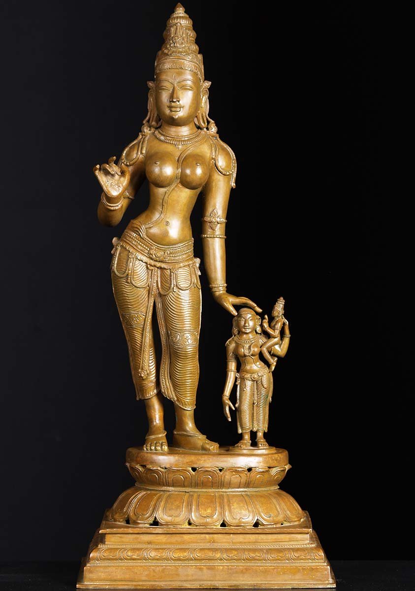 Devi With Attendant & Child 24"