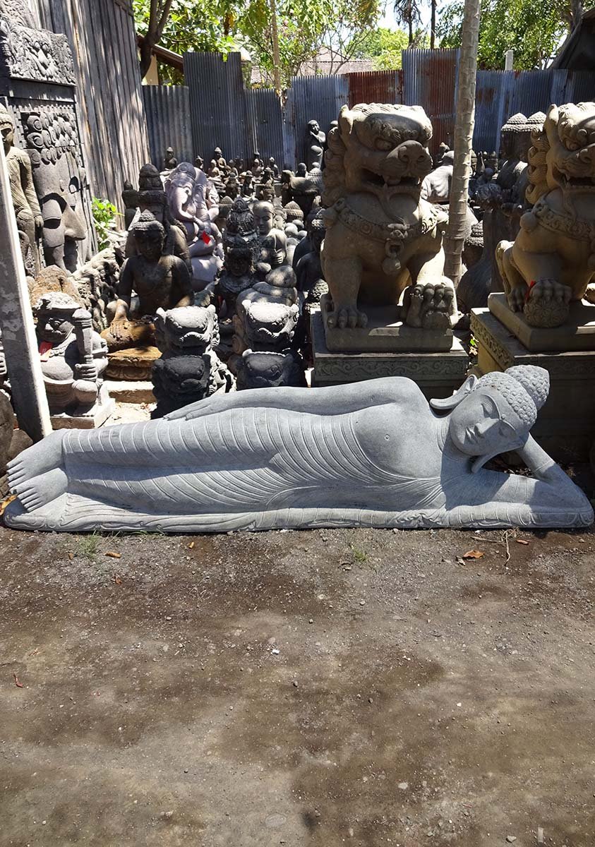 Stone Reclining Buddha Statue 87"