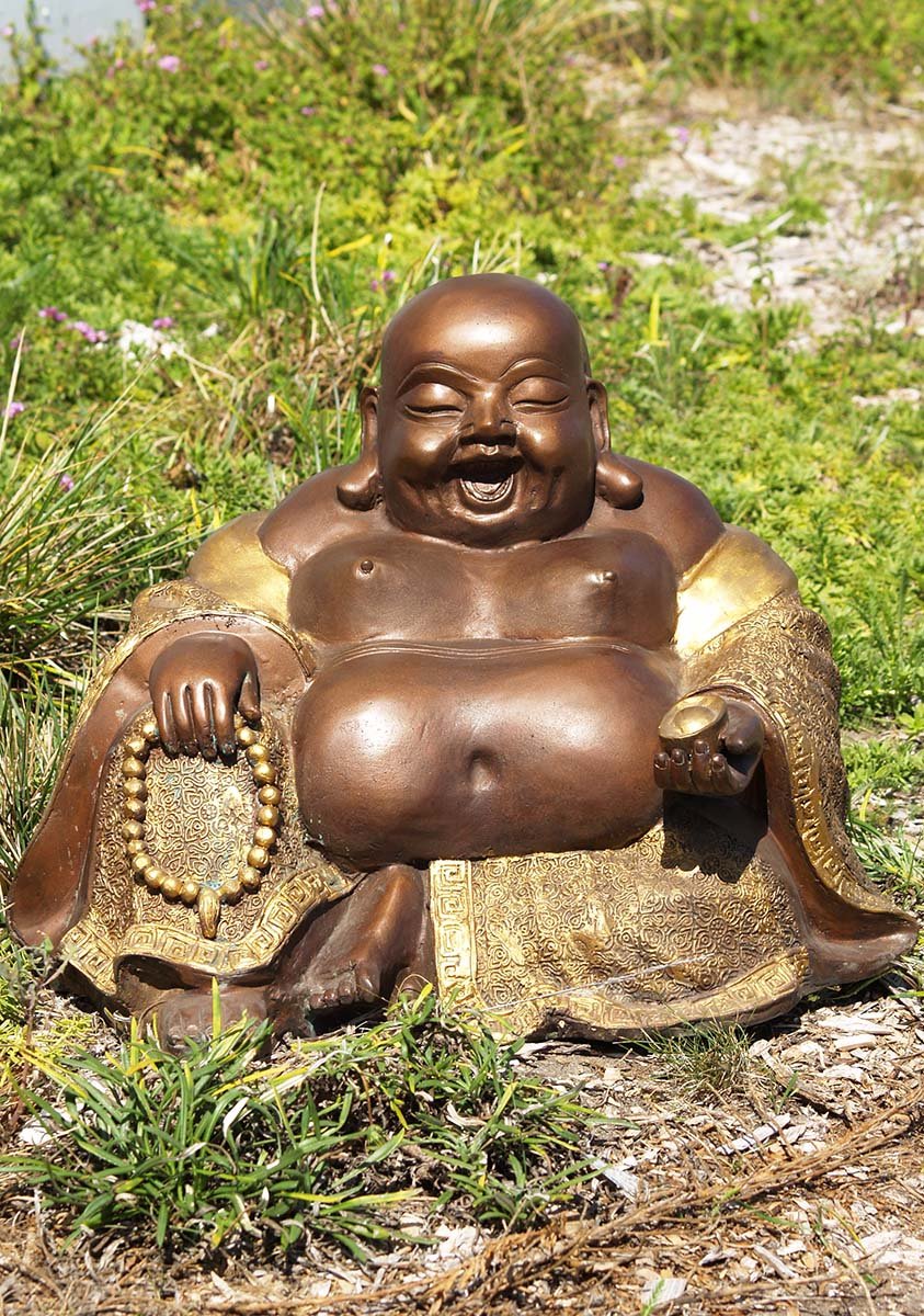 Brass Fat & Happy Buddha Statue 18"