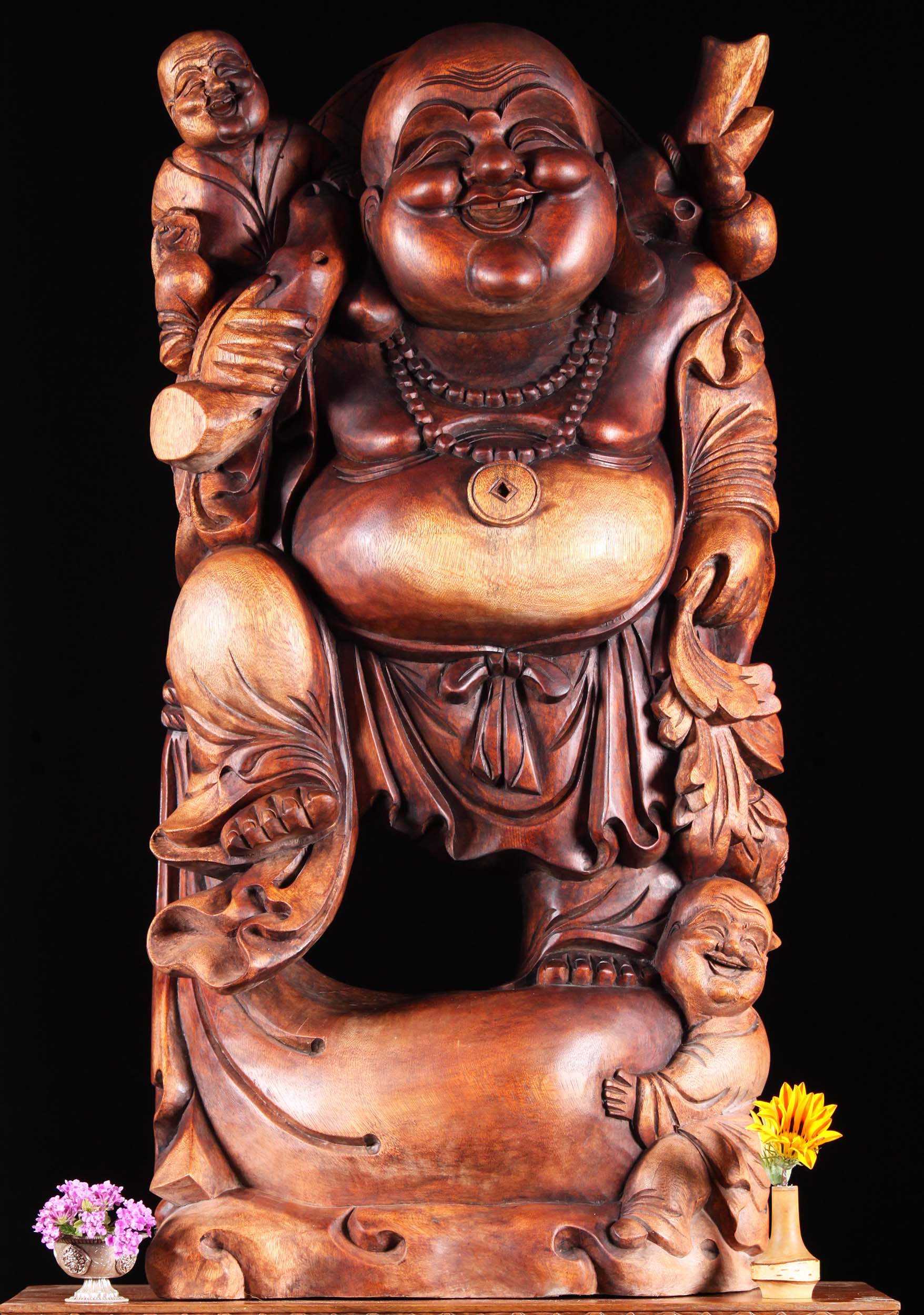 Fat & Happy Buddha Of Wealth With Children 36"