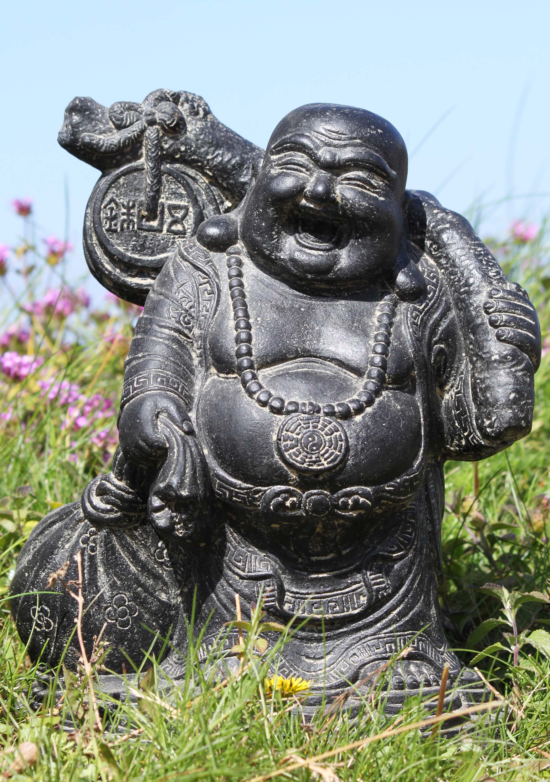 Fat And Happy Garden Buddha Holding Gold Sack 12