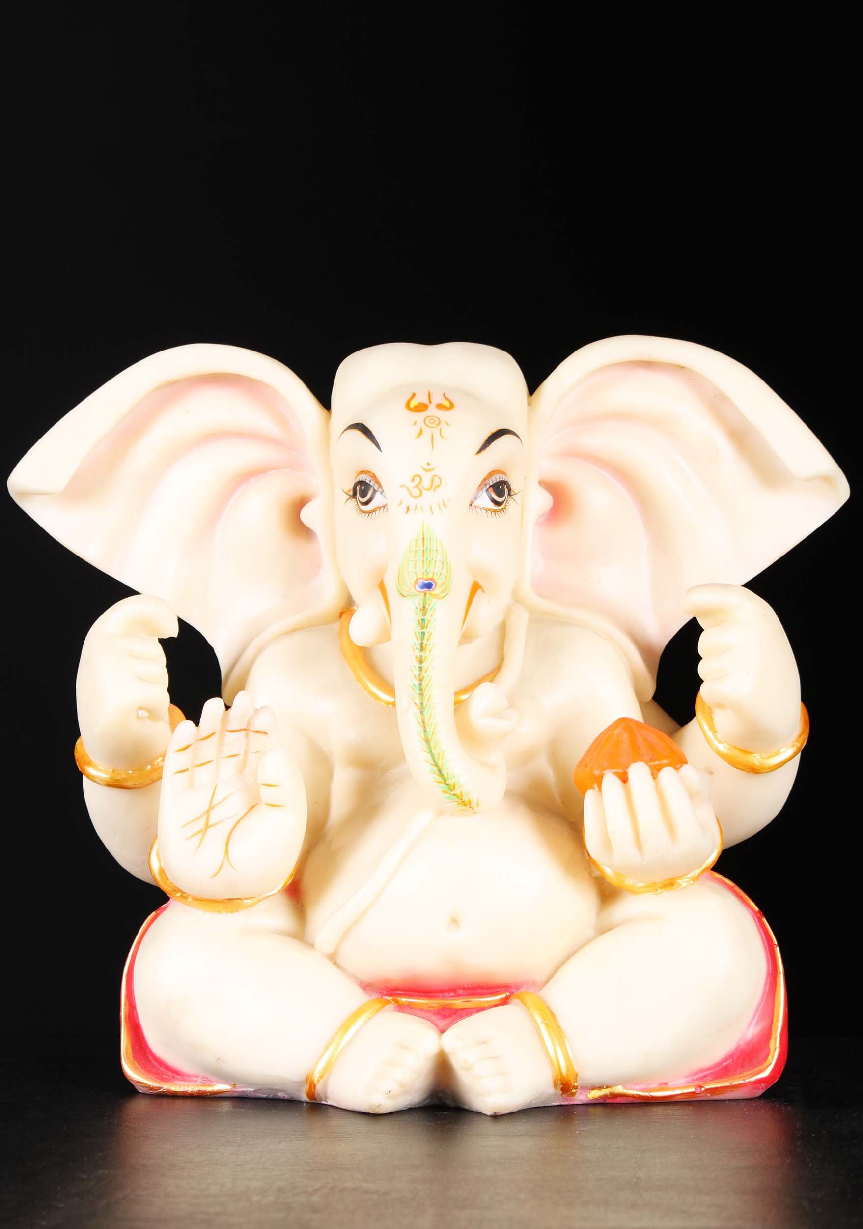 Fiber Abhaya Mudra Ganesh with Large Ears 11"