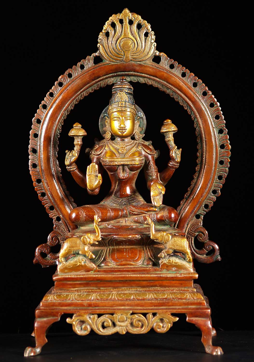 Brass Gaja Elephant Lakshmi Statue 13