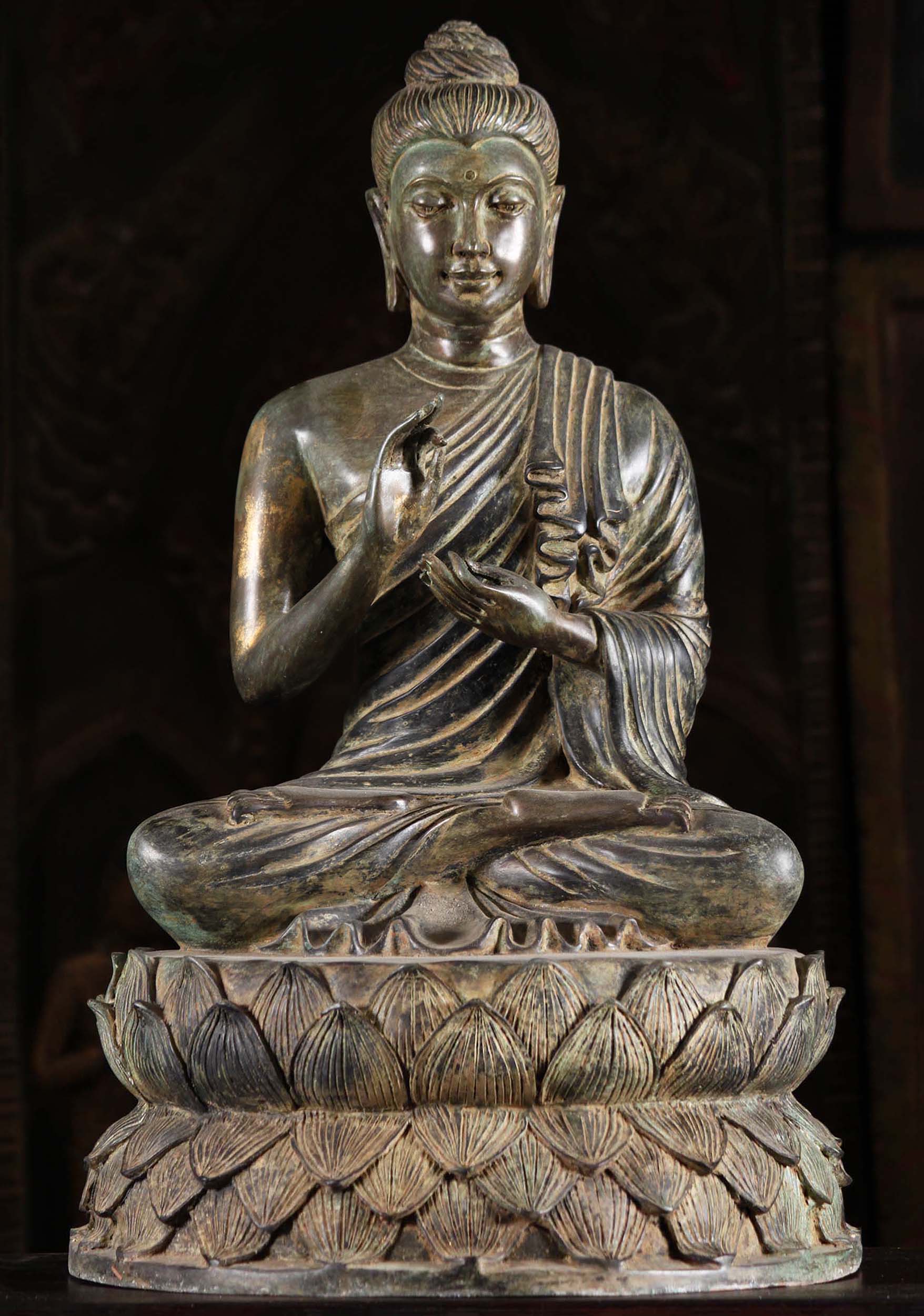 Gandhara Style Dharma Chakra Mudra Buddha 22