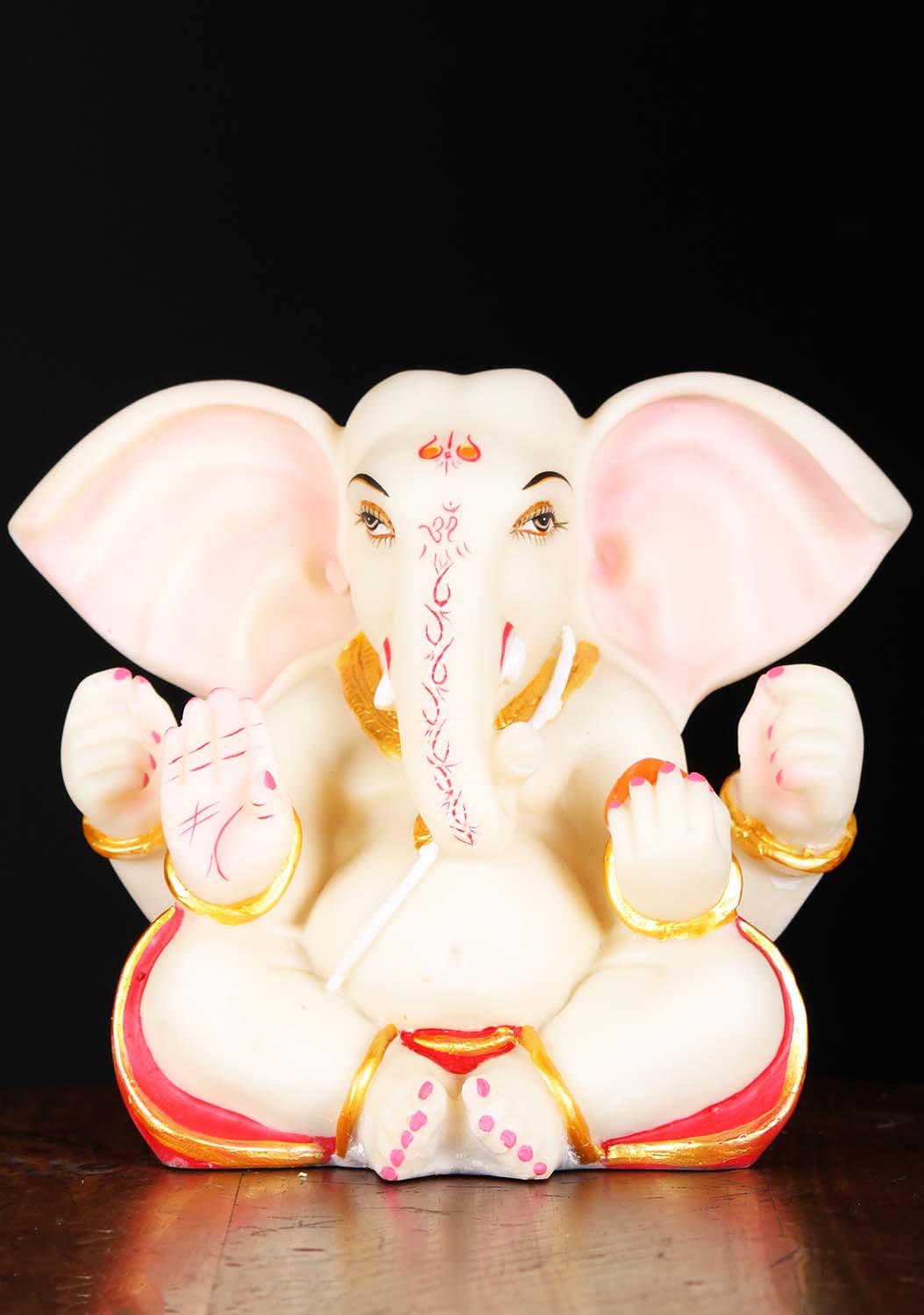 Fiber Ganapathi Statue with Large Ears 8"