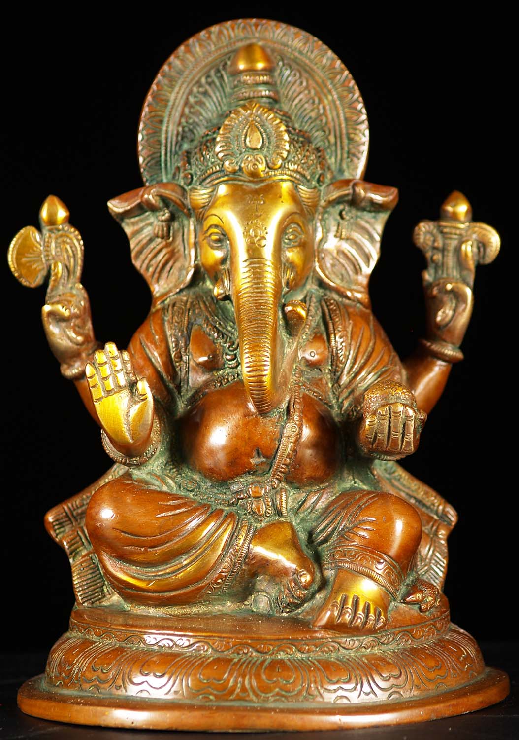 Brass Abhaya Mudra Ganesh Statue 8.5