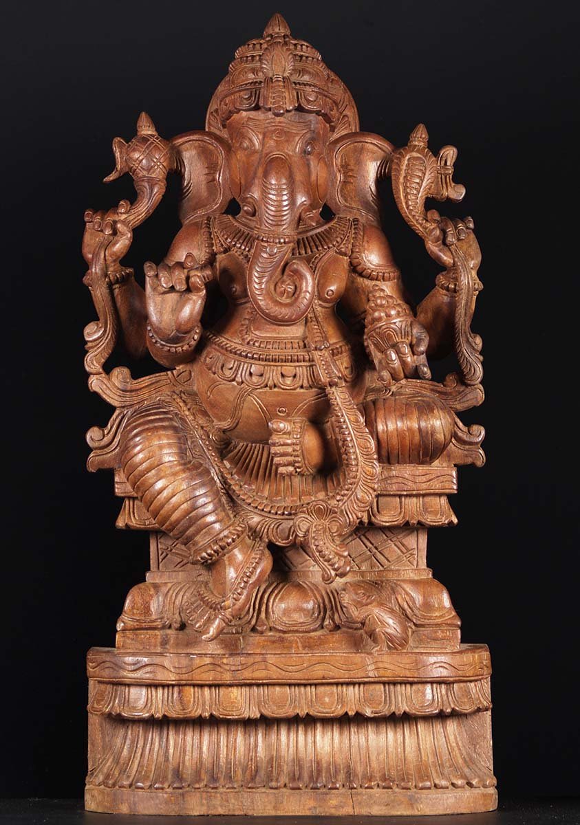 Wooden Classic Ganesha Carving 36"