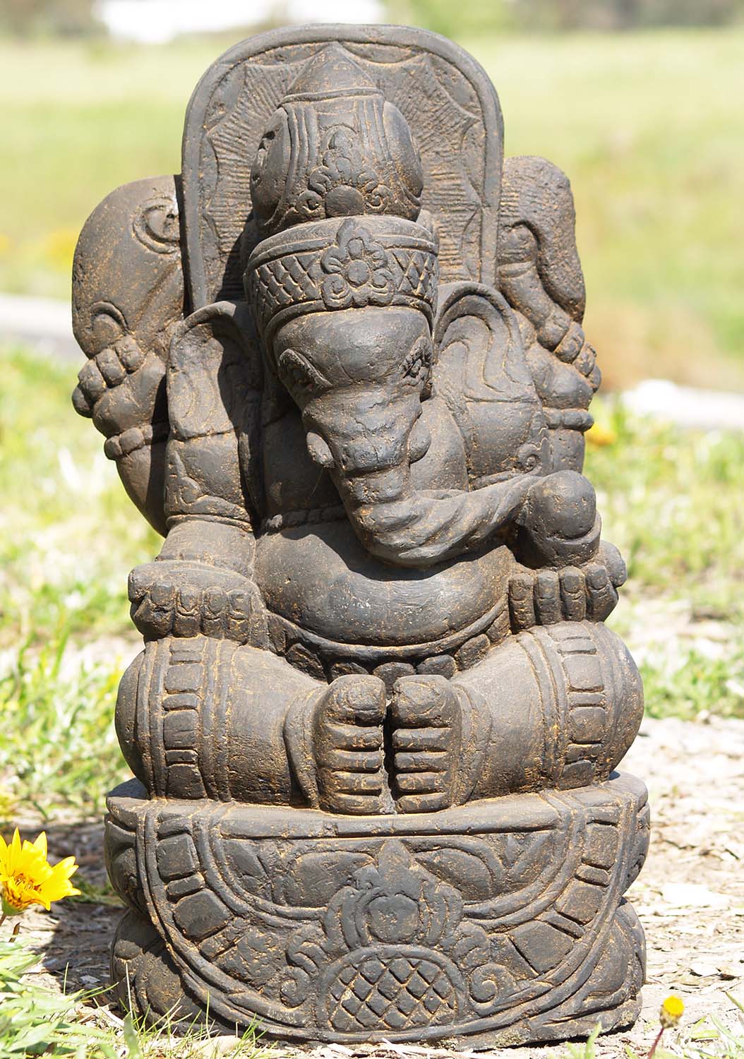 SOLD Stone Ganesha Garden Statue 24