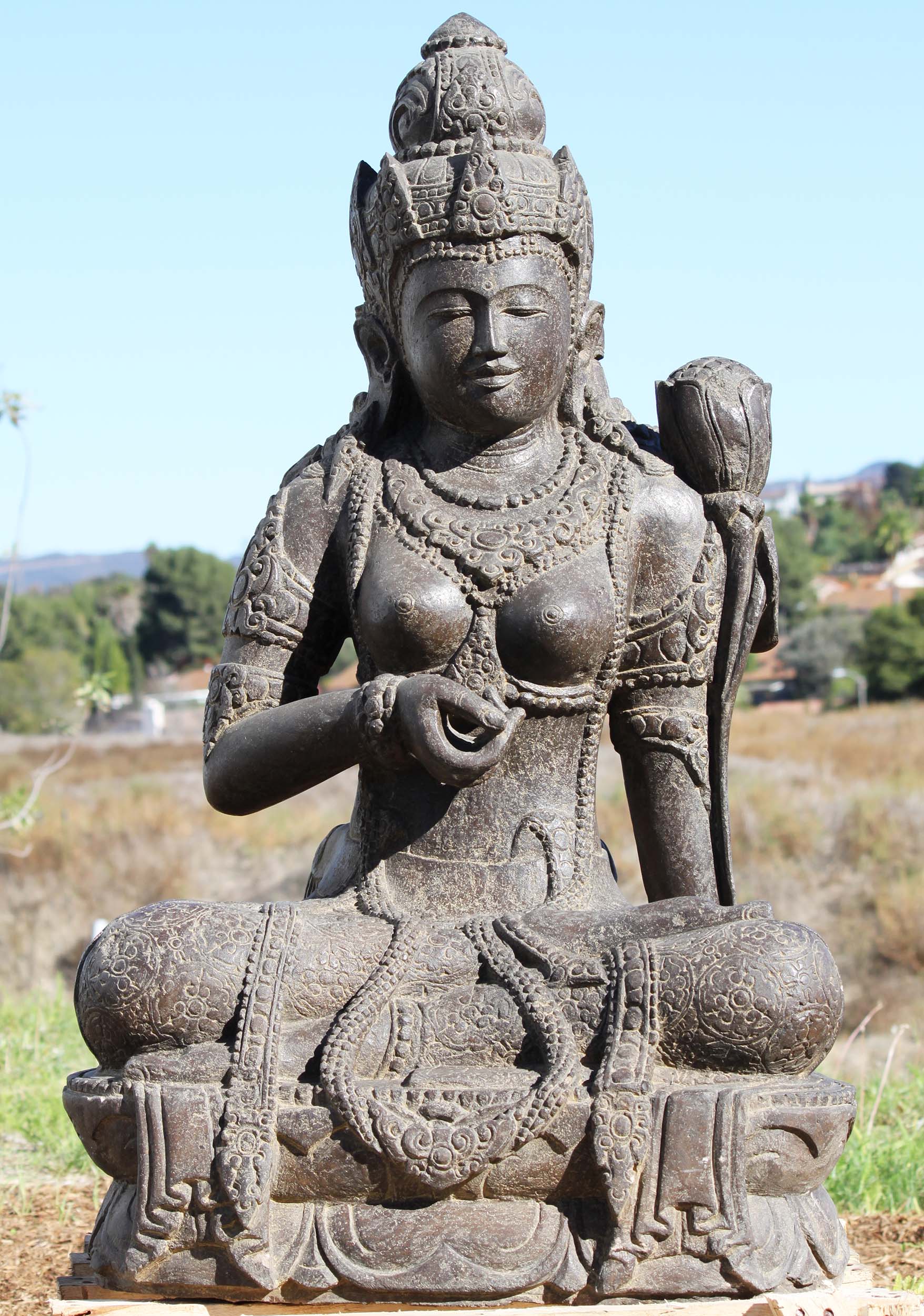 Stone Devi Tara Garden Statue 42"