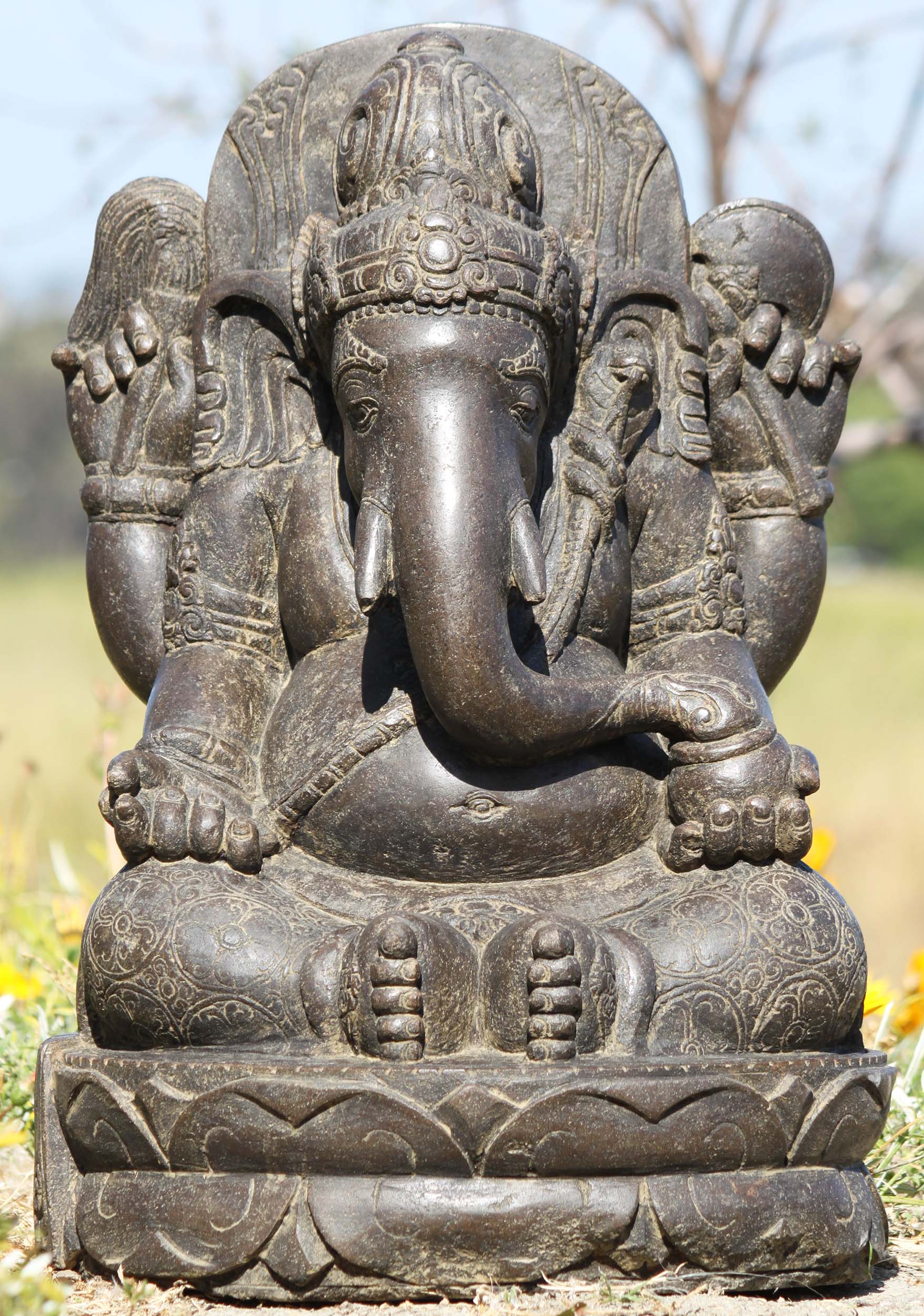 SOLD Stone Garden Ganesh Sculpture 24" (113ls583) Hindu