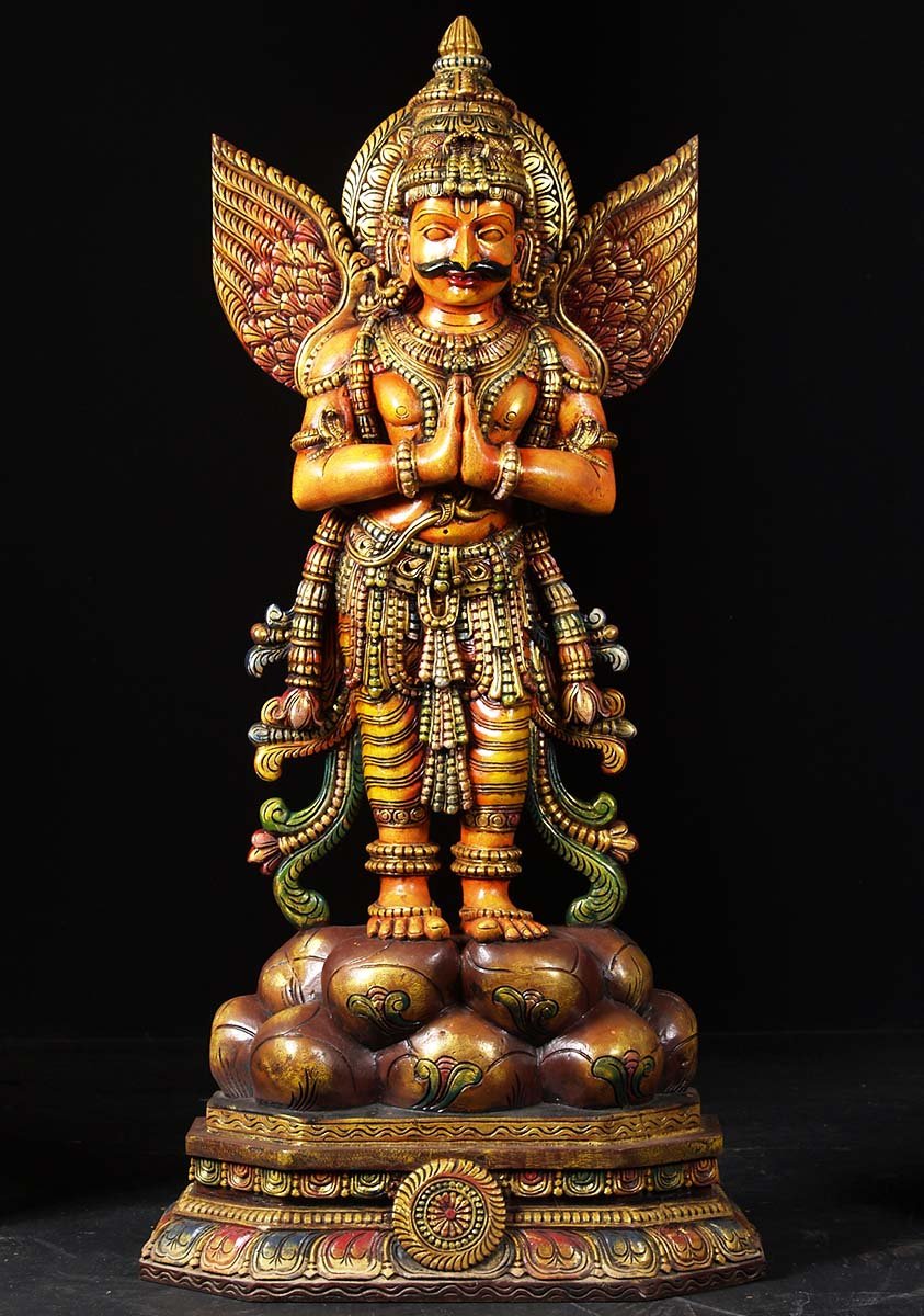 Wooden Namaste Garuda Sculpture 48