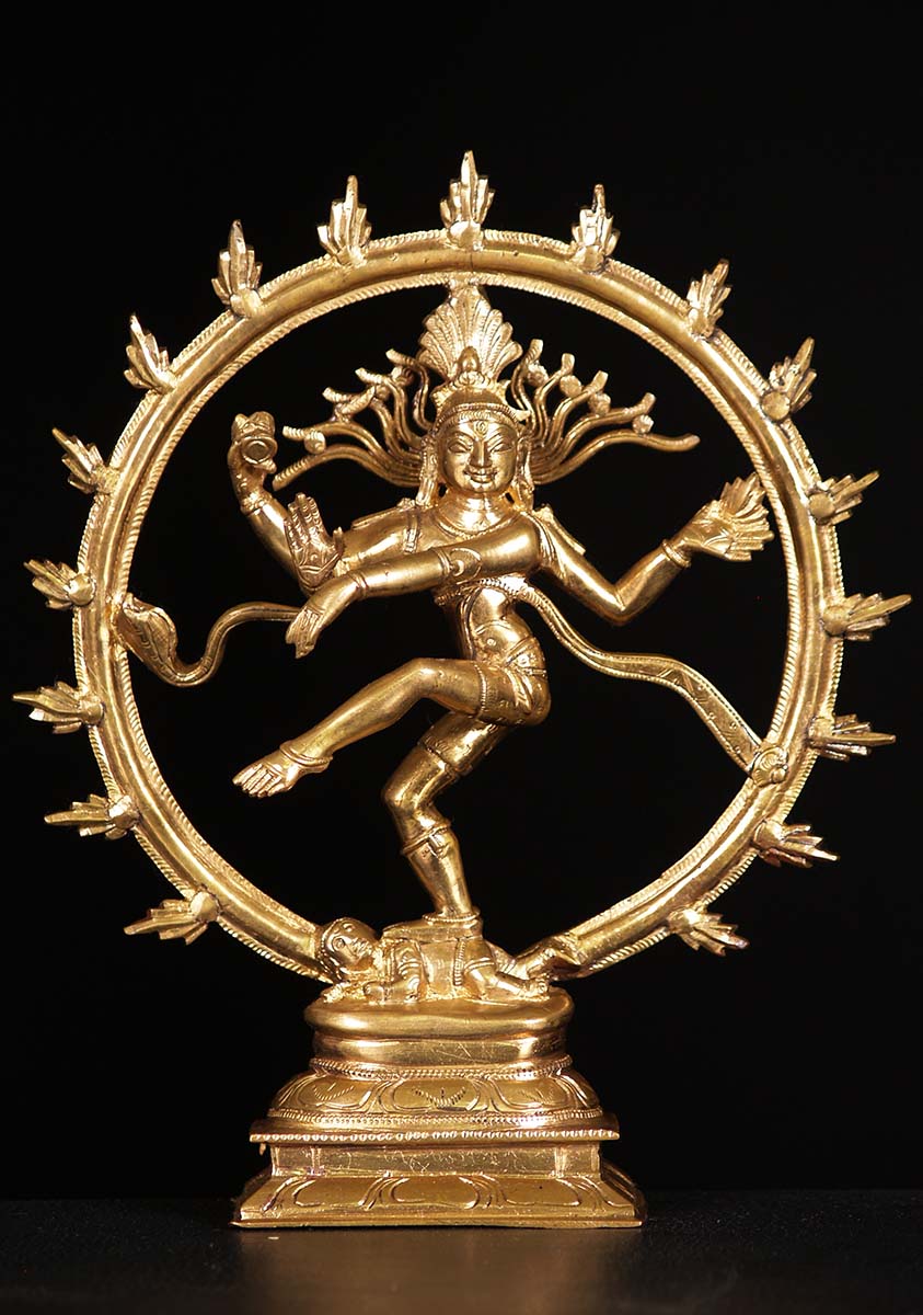 Golden Bronze Nataraja Statue 10"