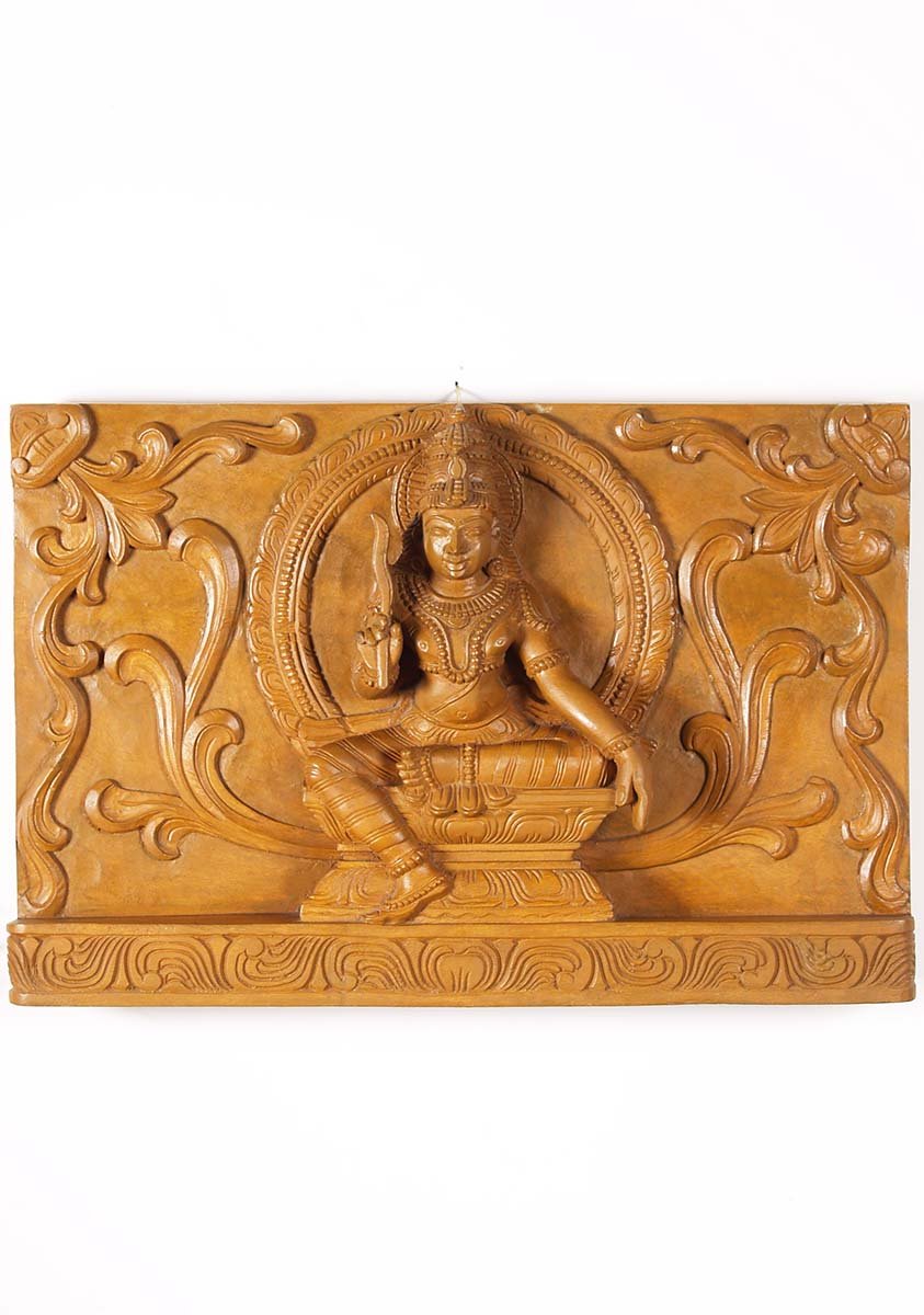 Hindu Wood Panel of Indra 16"