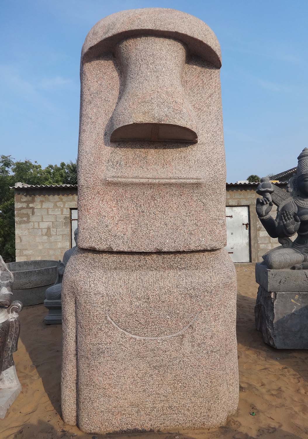 Custom Enormous 11 Foot Tall Massive Custom Granite Huge Moai Easter Island  Head 132