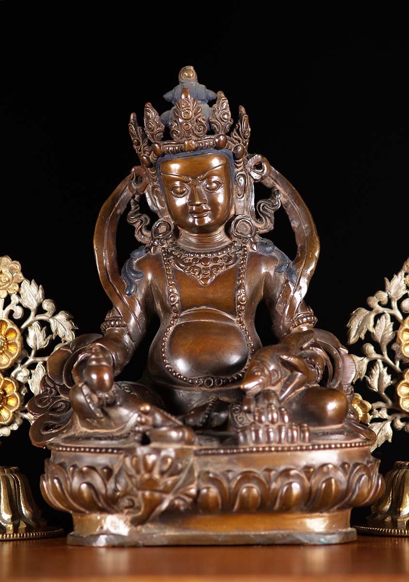 Nepali Copper Jambala Statue 9"