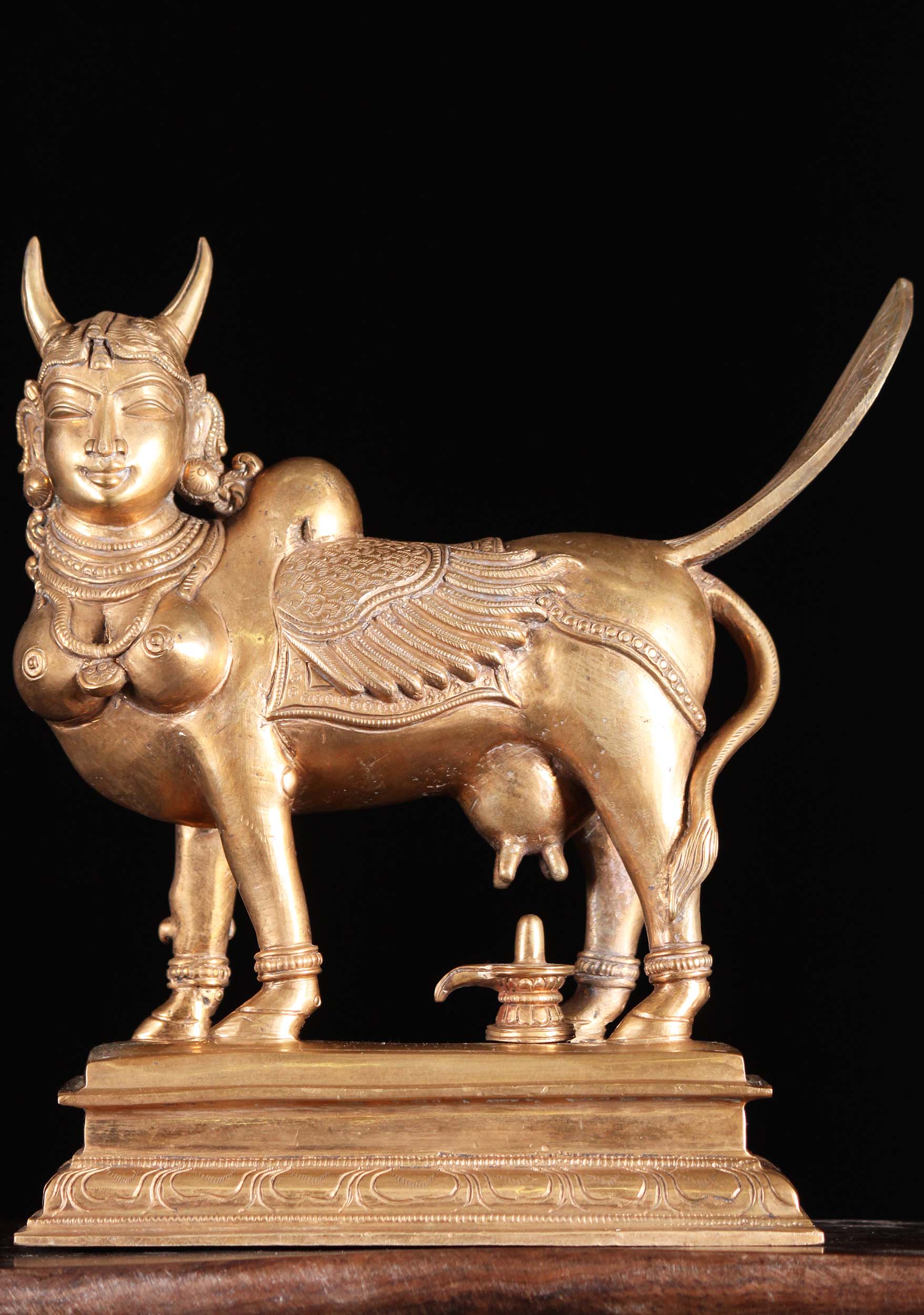 Bronze Kamadenu Statue The Gift Giving Cow 9"