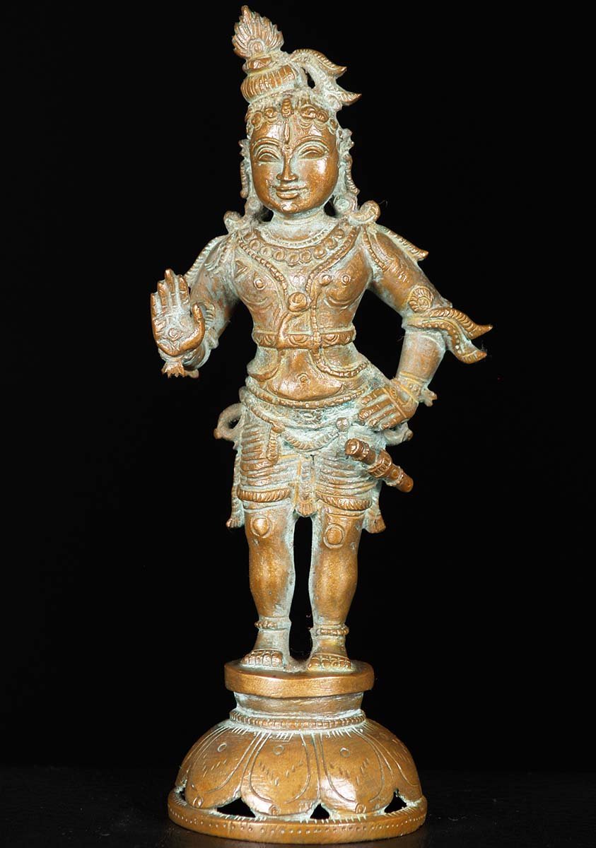 Bronze Krishna Statue 7"