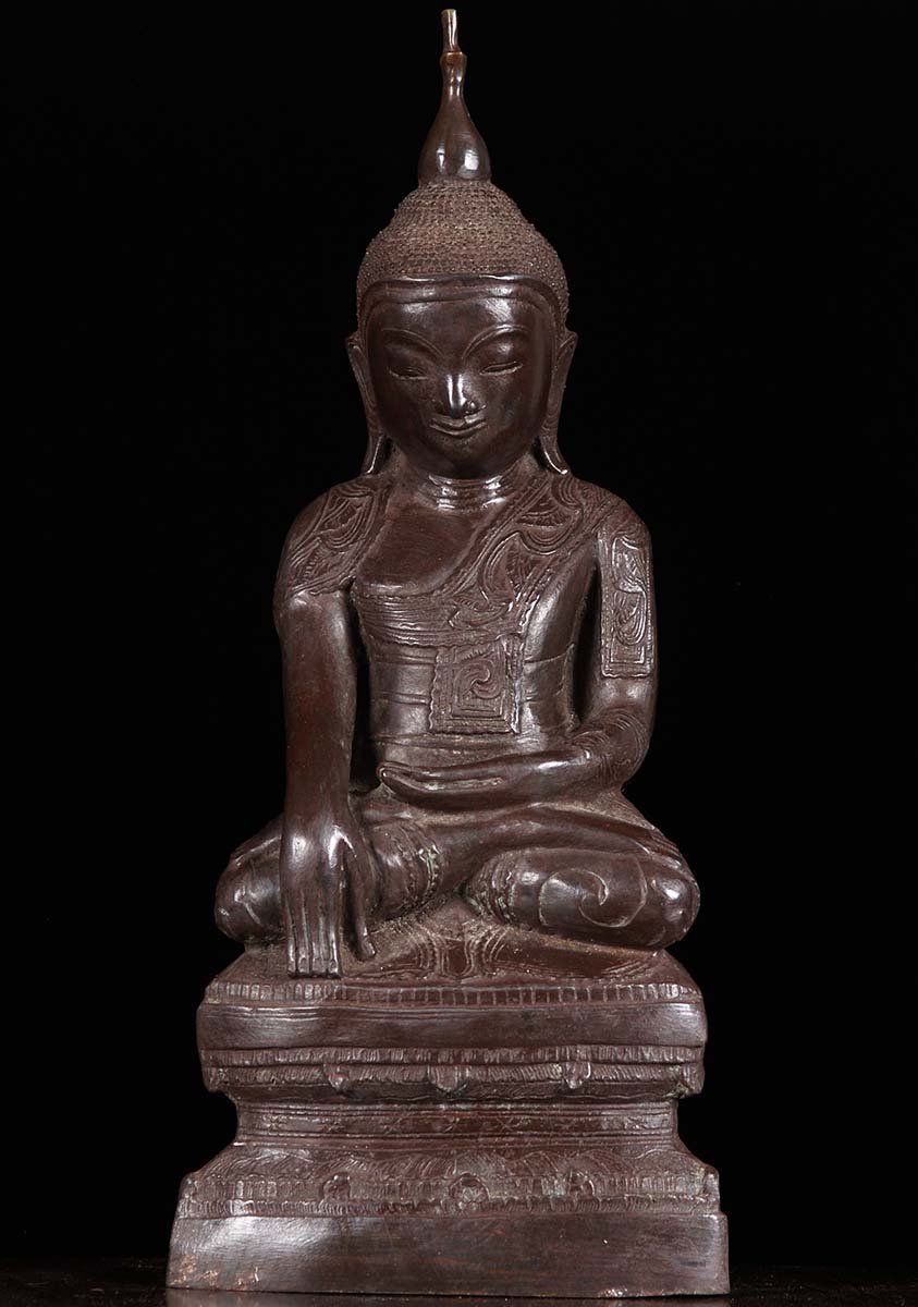 Thai Brass Lanna Chiang Mai Buddha Statue 24"