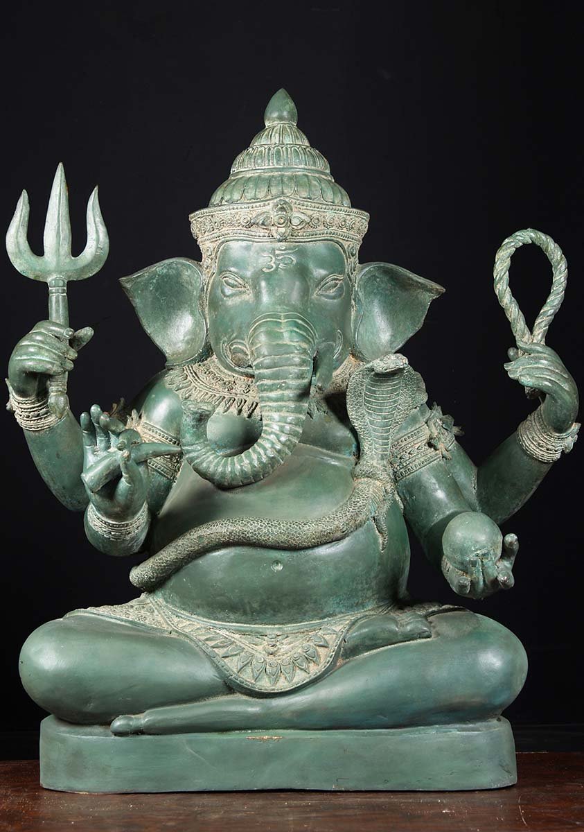 Sold Large Thai Brass Ganesha Statue 43 82t20 Hindu Gods And Buddha Statues 1063