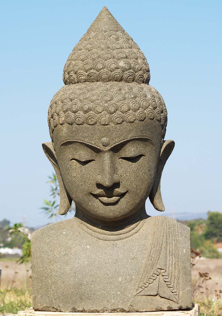 SOLD Stone Large Buddha Bust 41