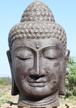SOLD Stone Green Garden Buddha Statue 32