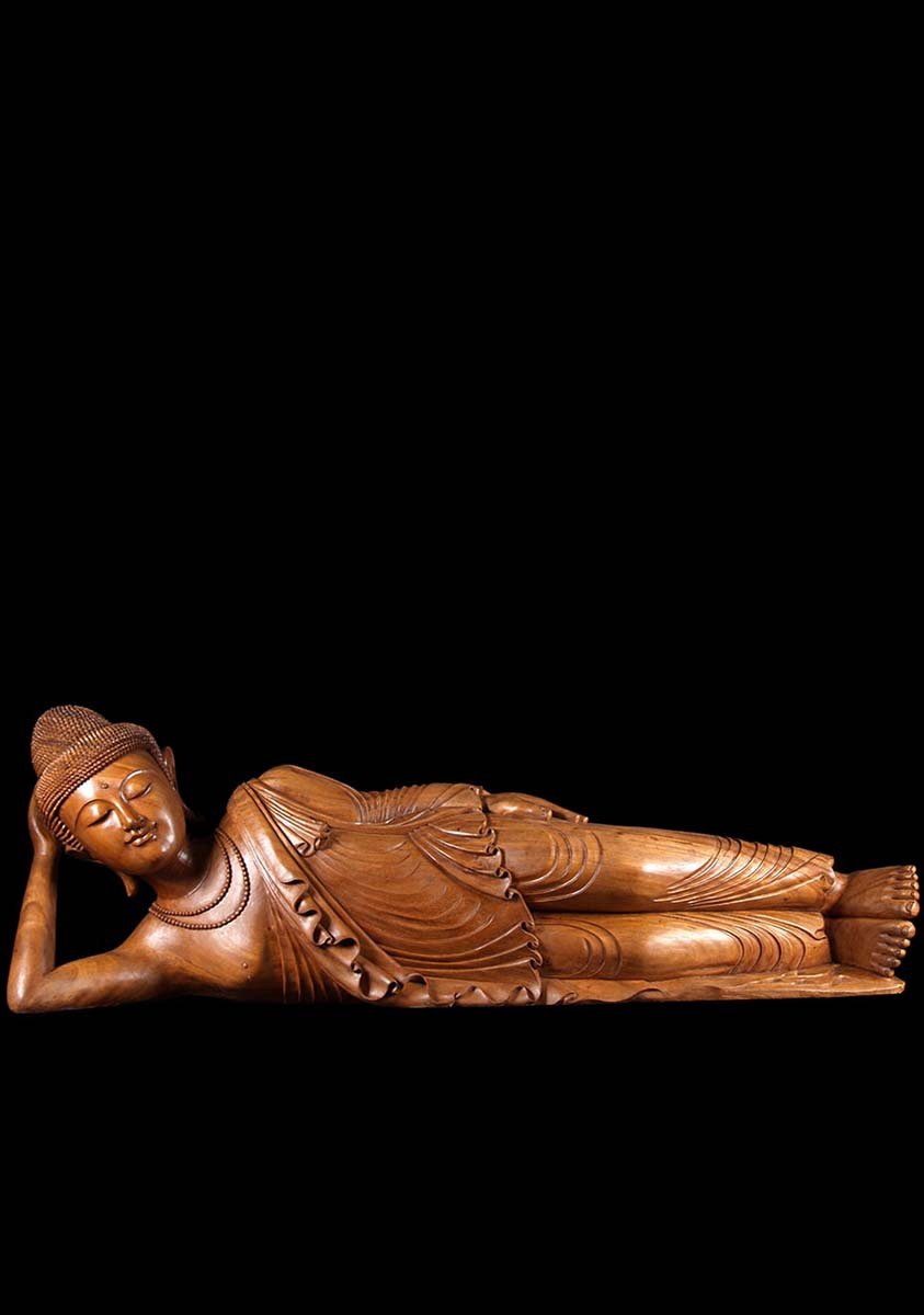 Large Wood Balinese Buddha Statue 82"