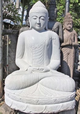 SOLD Stone Meditating Buddha Statue 28