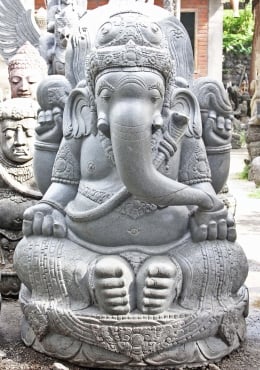 SOLD Wood Ganesh Statues Seated on Rat 30