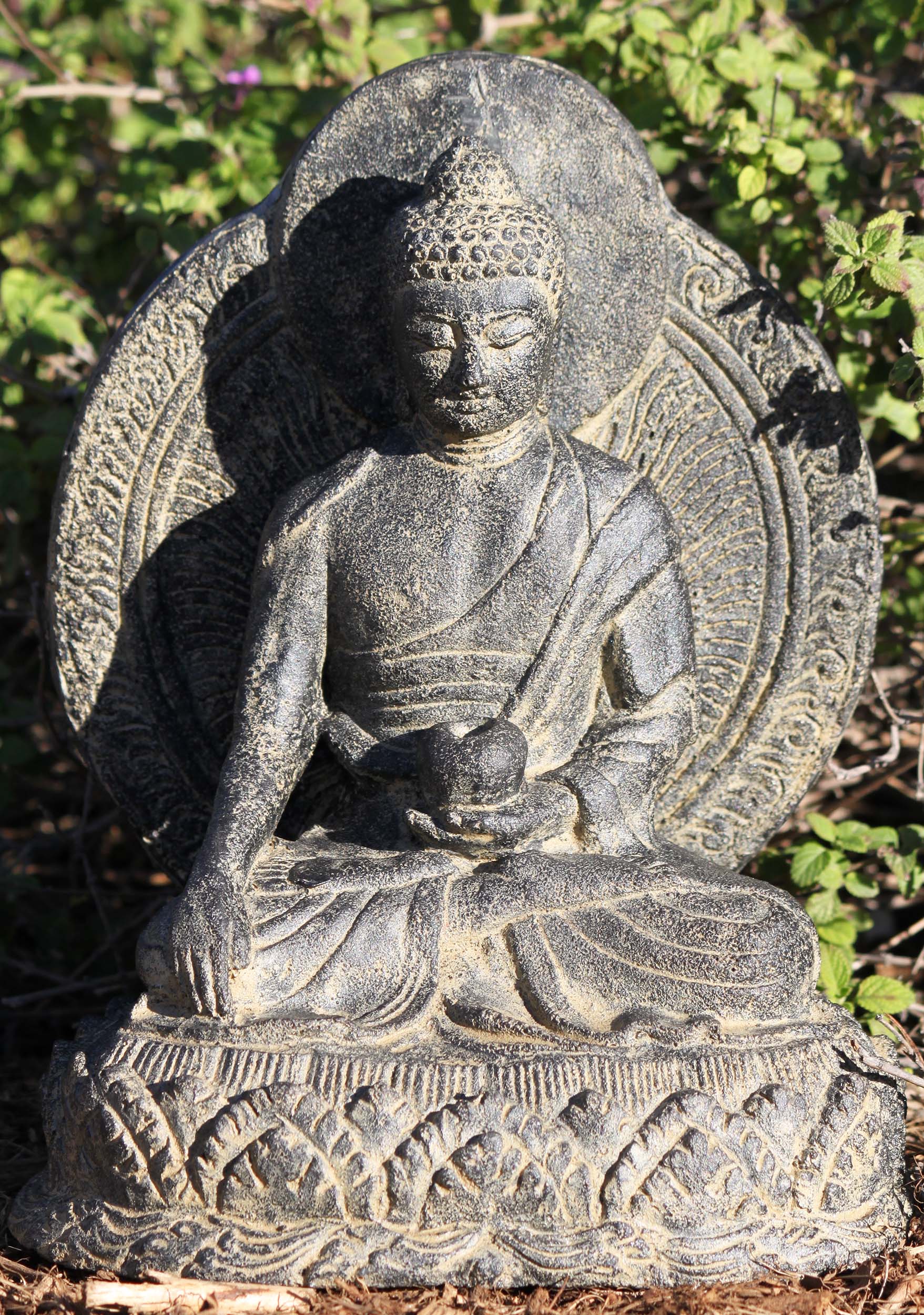 Earth Touching Buddha with Double Halo 9.5"