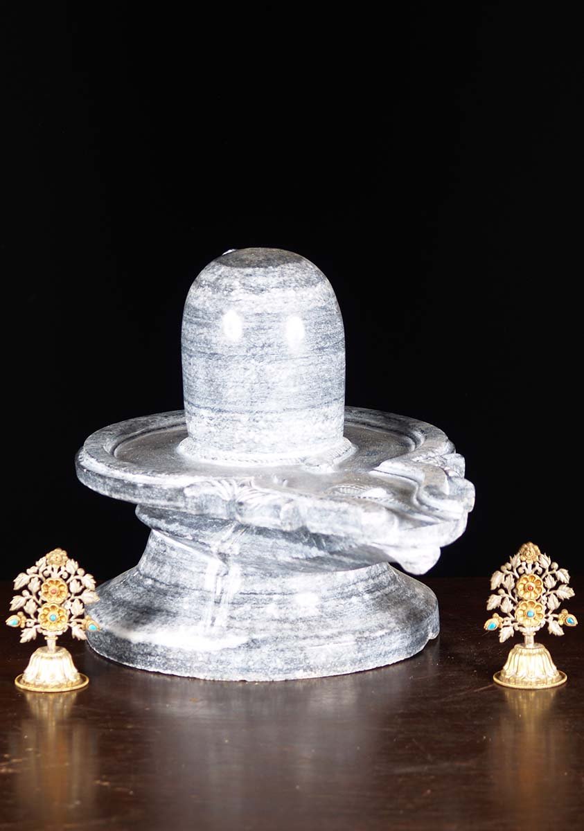 Black Marble Shiva Lingam 20"