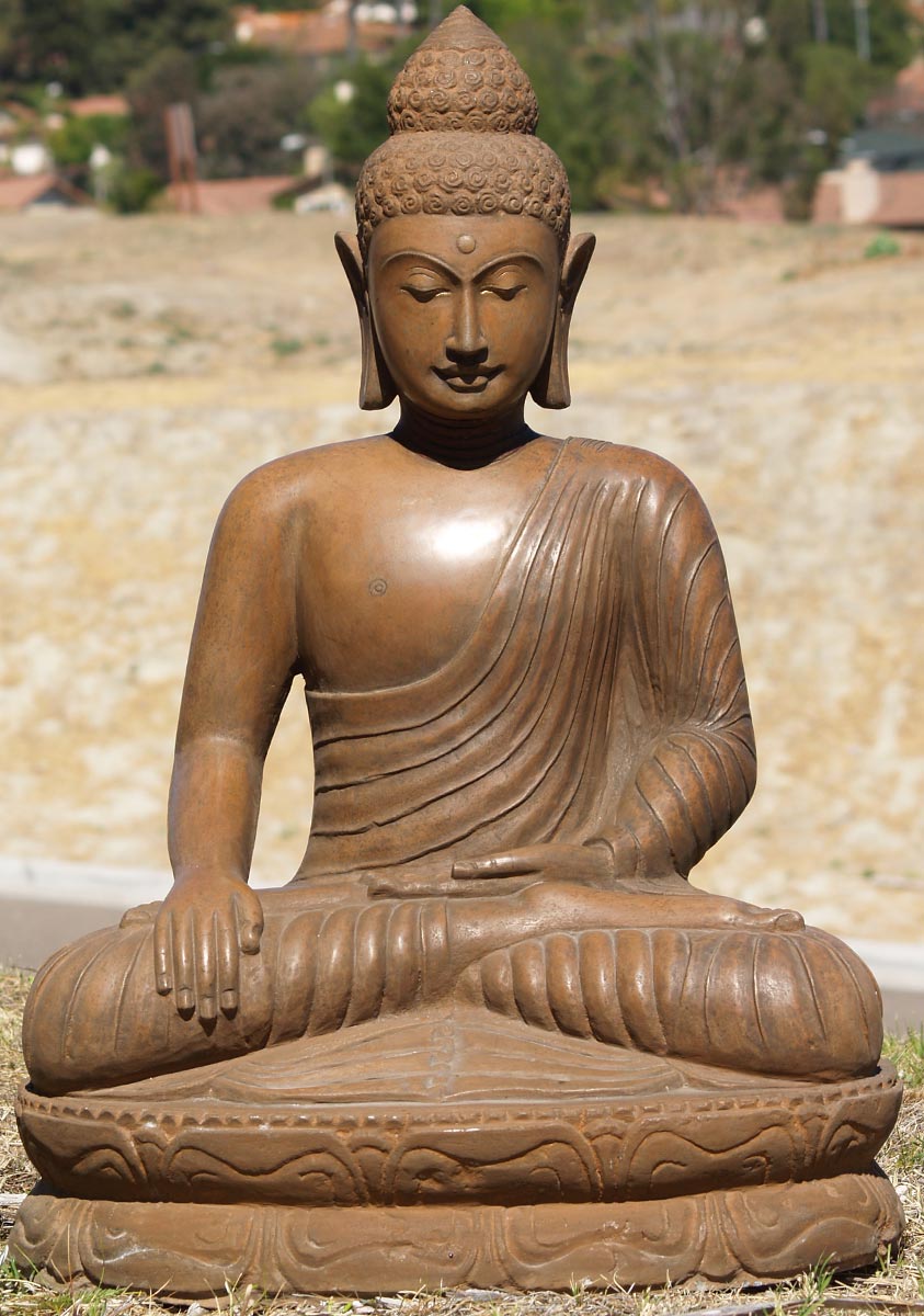 Stone Earth Touching Buddha 33"