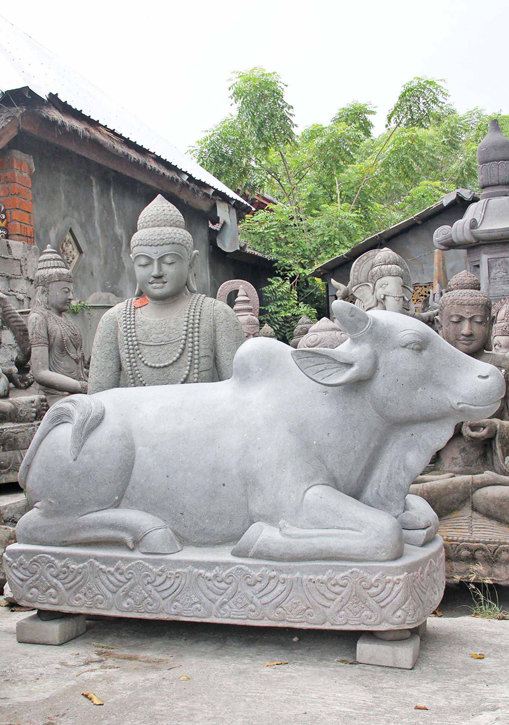 Sold Masterpiece Stone Nandi Temple Sculpture 83 105ls190 Hindu Gods And Buddha Statues