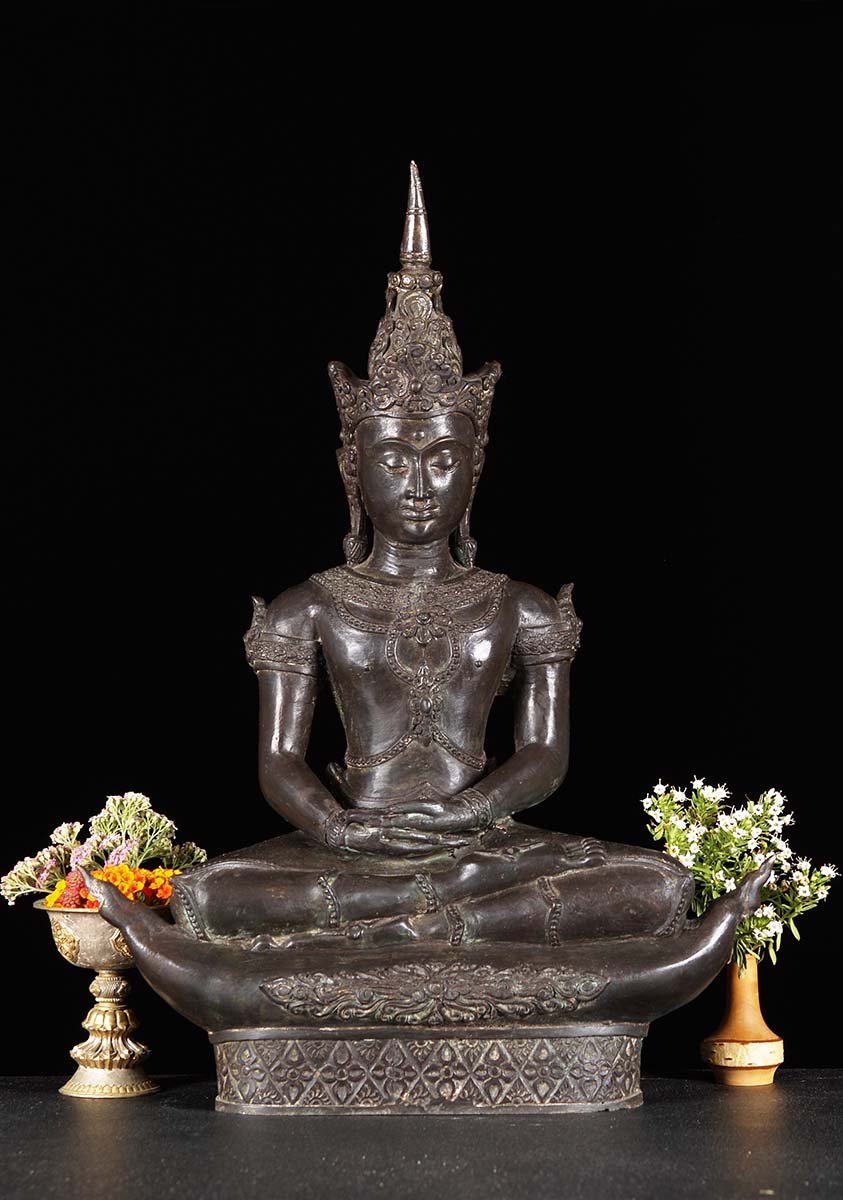 Royal Thai Buddha on Boat Statue 22"